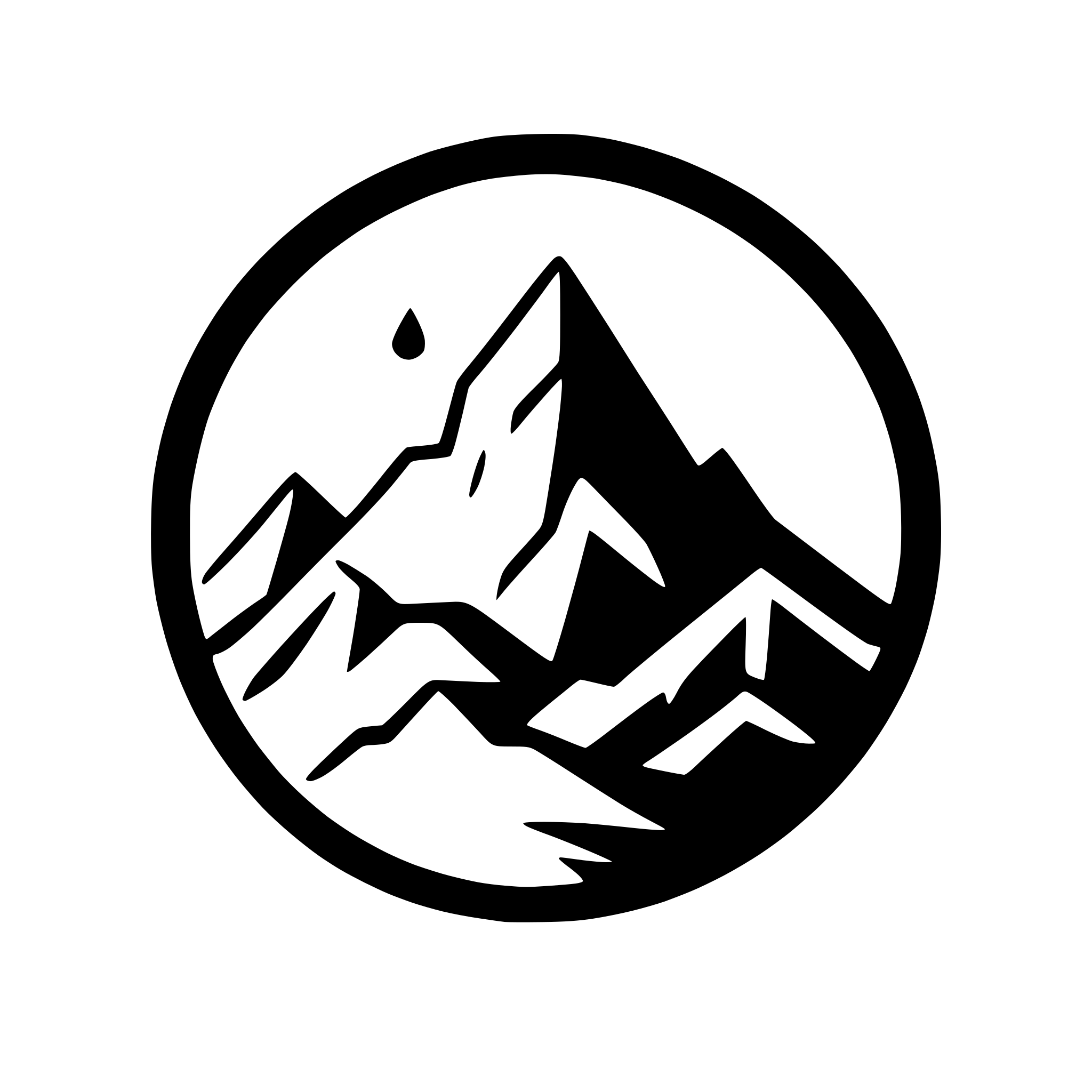 AI-generated SVG of a geometric mountain with rising sun