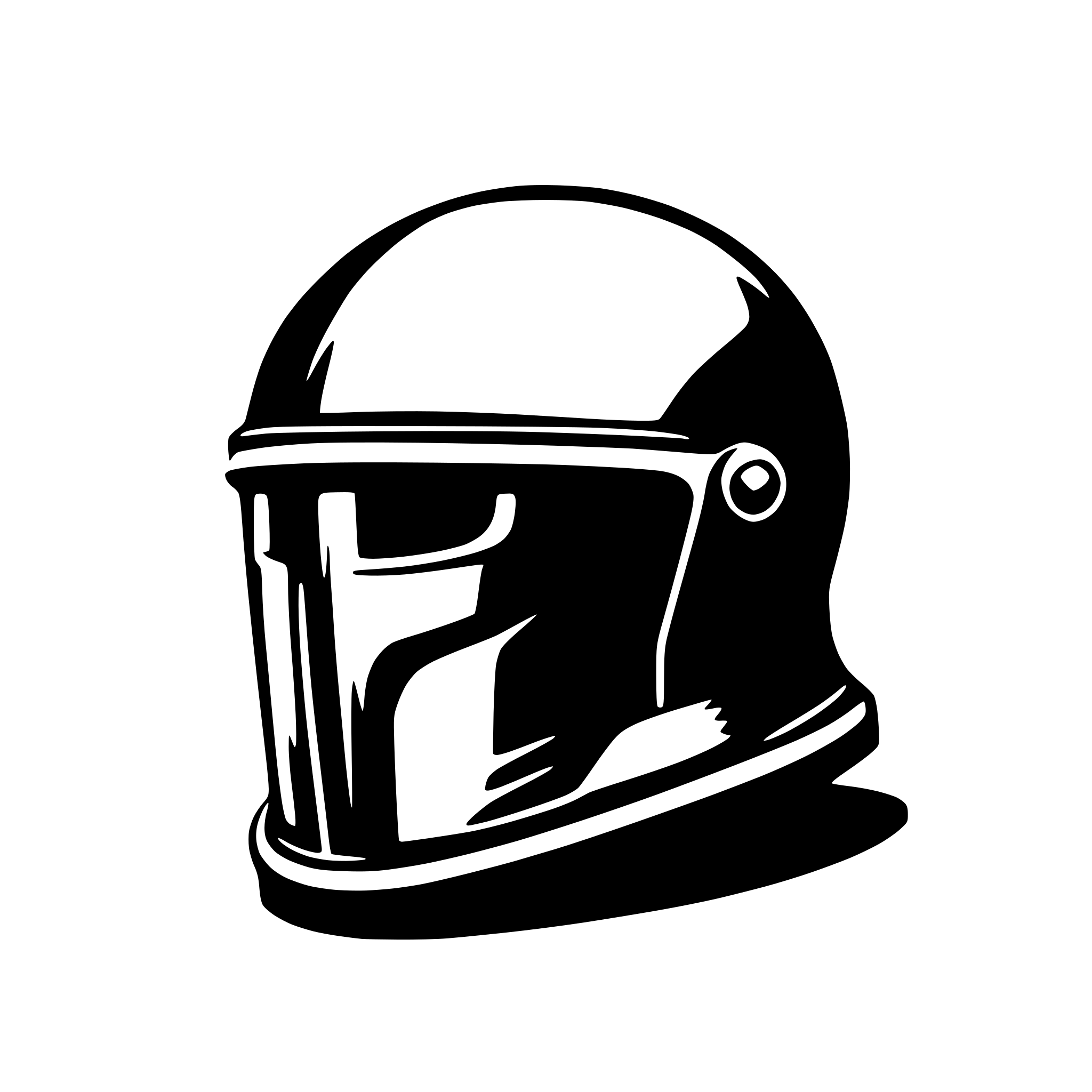 AI-generated SVG of a Helmet vector art, flat style illustration