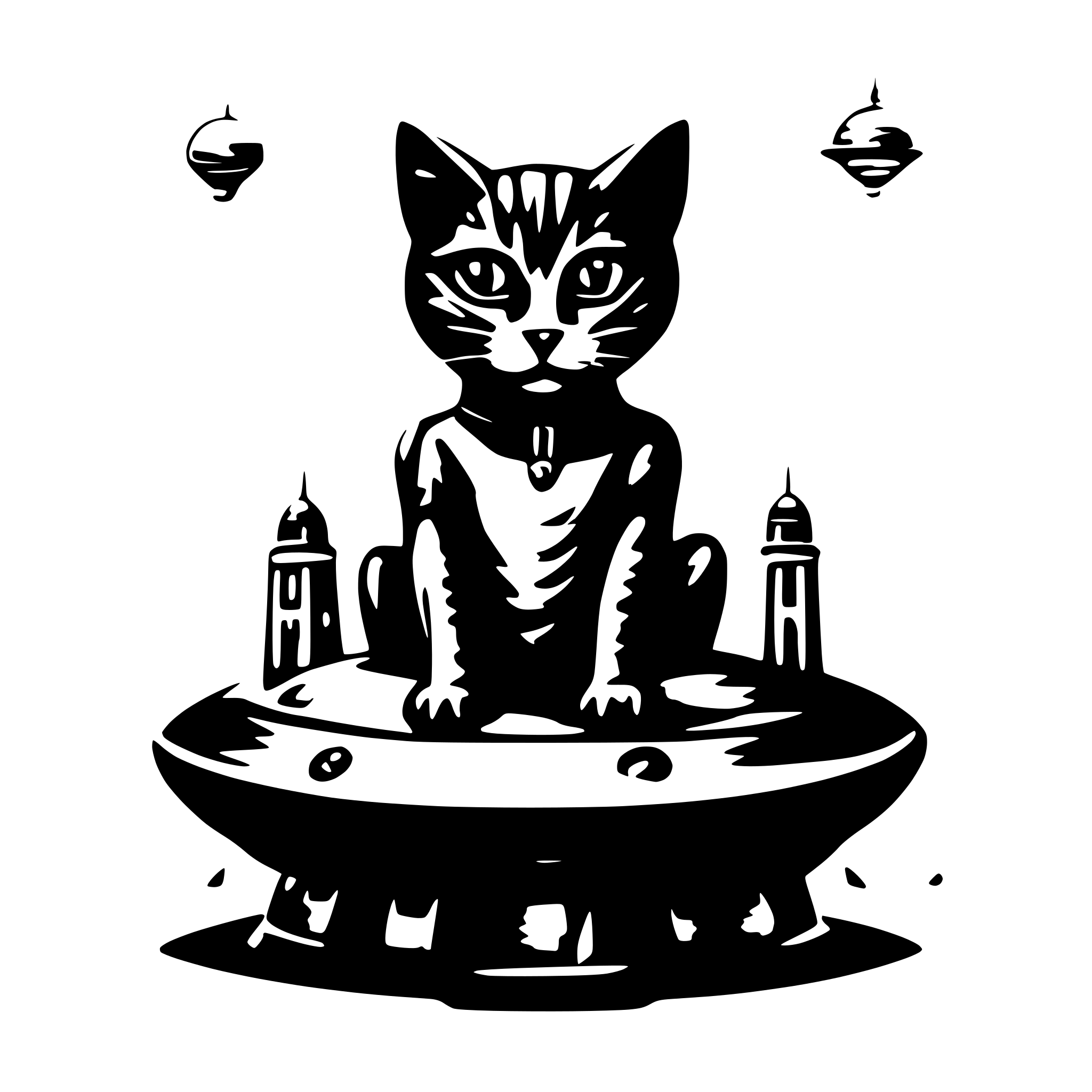 AI-generated SVG of 'alien cat in UFO'