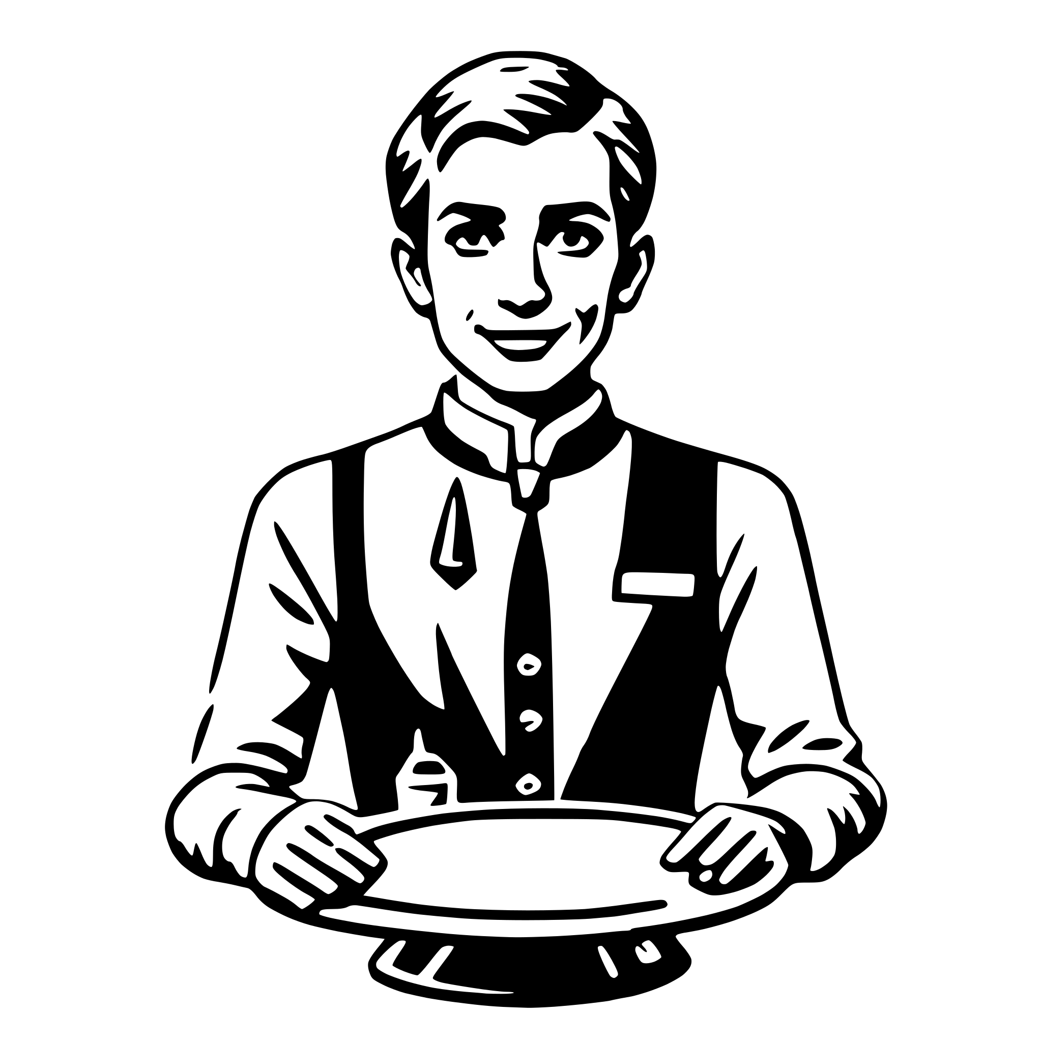 AI-generated SVG of a waiter