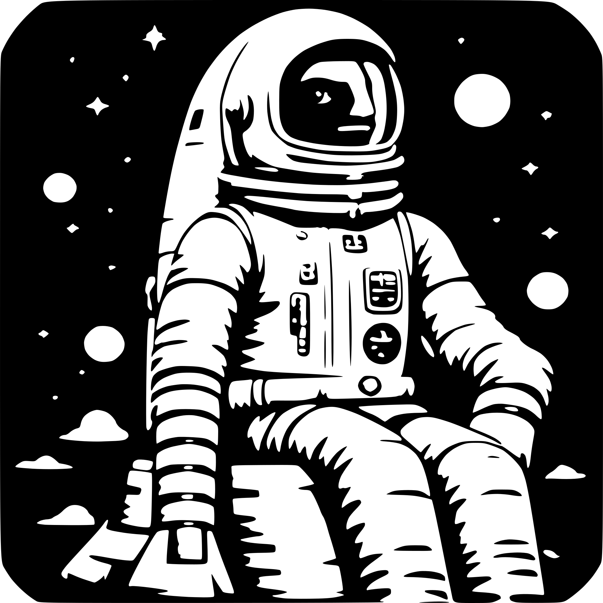 AI-generated SVG of a astronaut sitting on a rocket