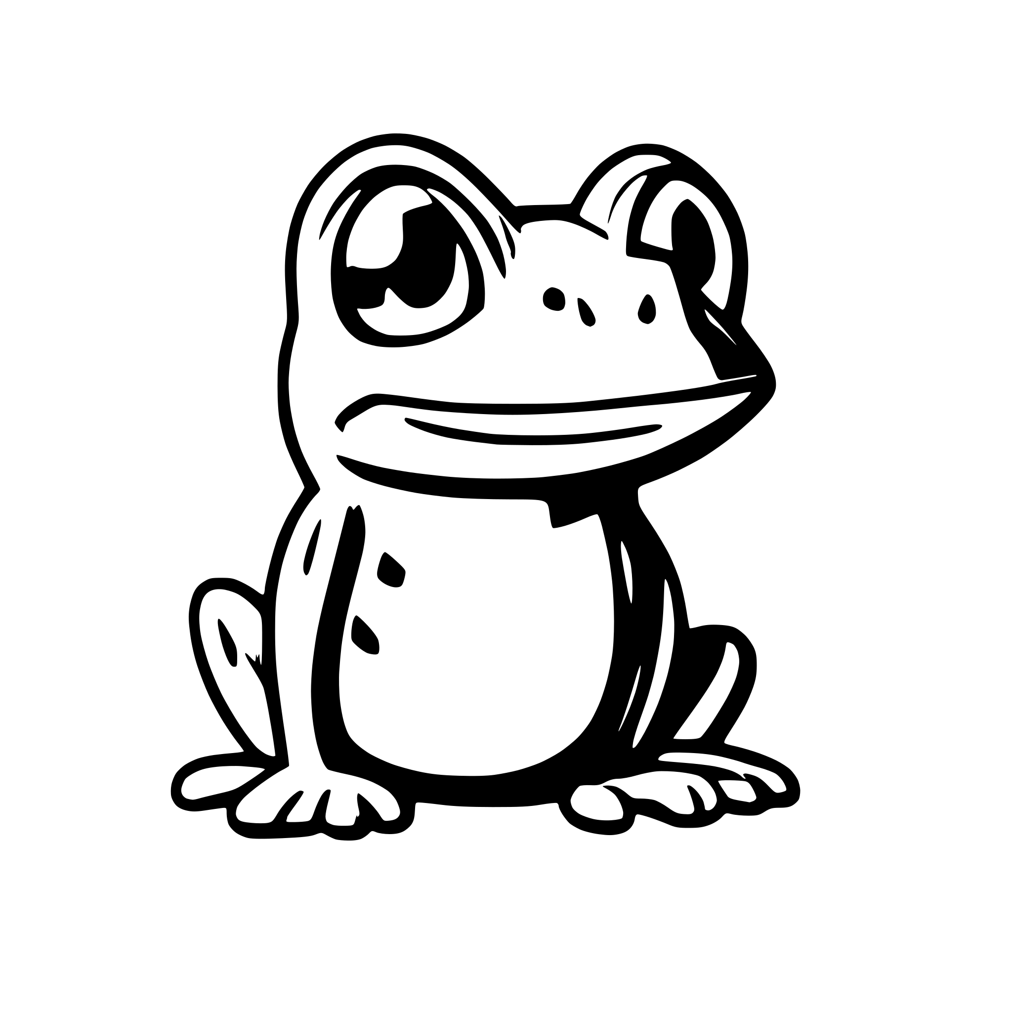 AI-generated SVG of a forward profile of a frog