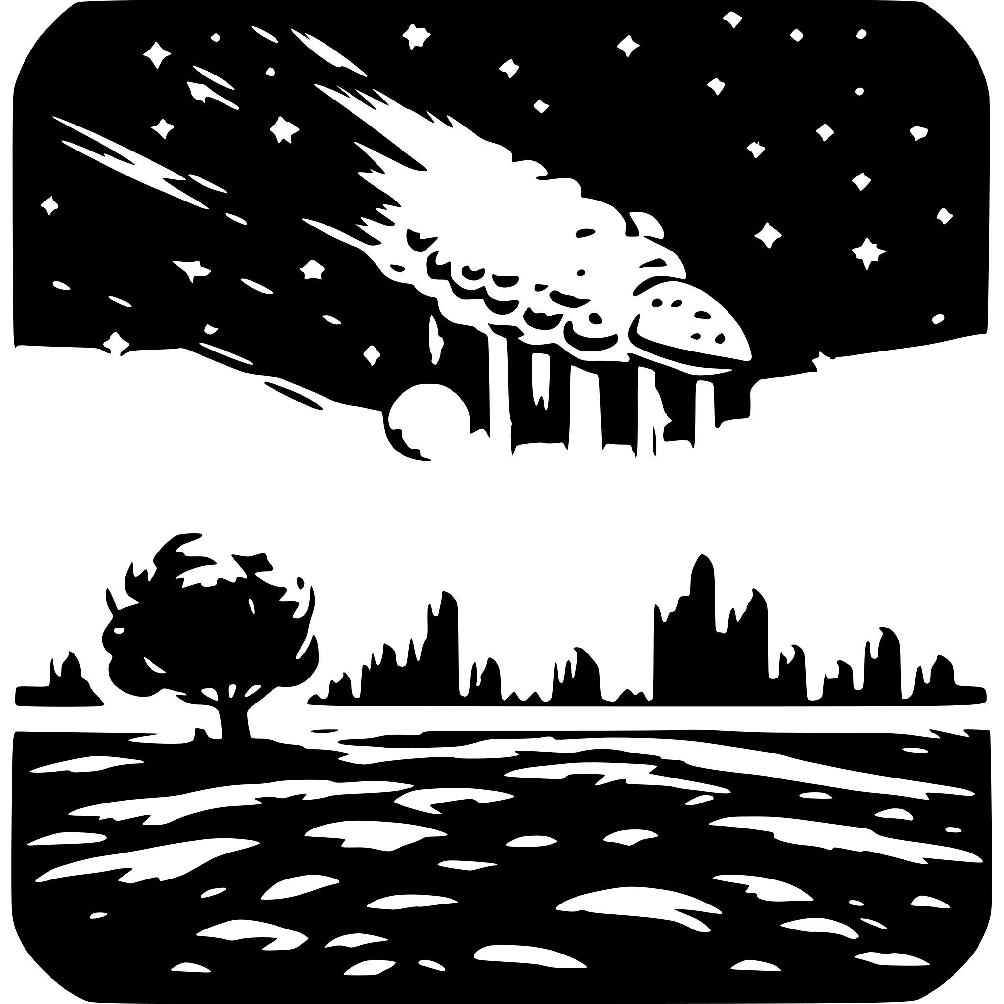 AI-generated SVG of a meteor shower