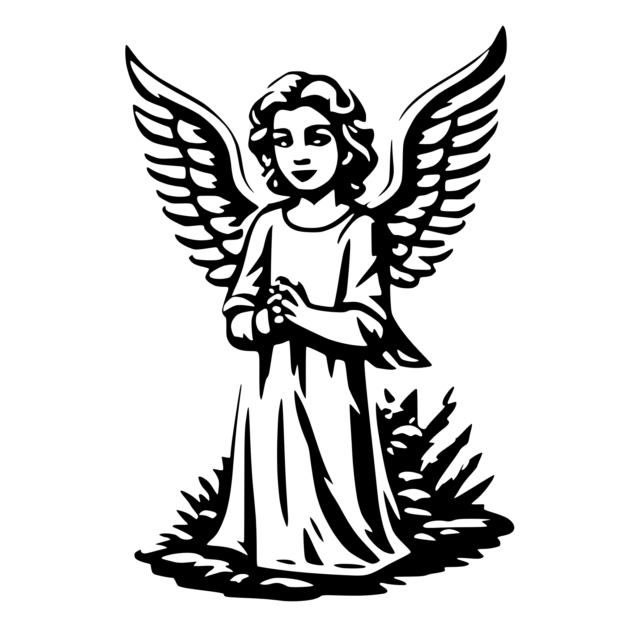 AI-generated SVG of 'christmas angel with monolitic margins'
