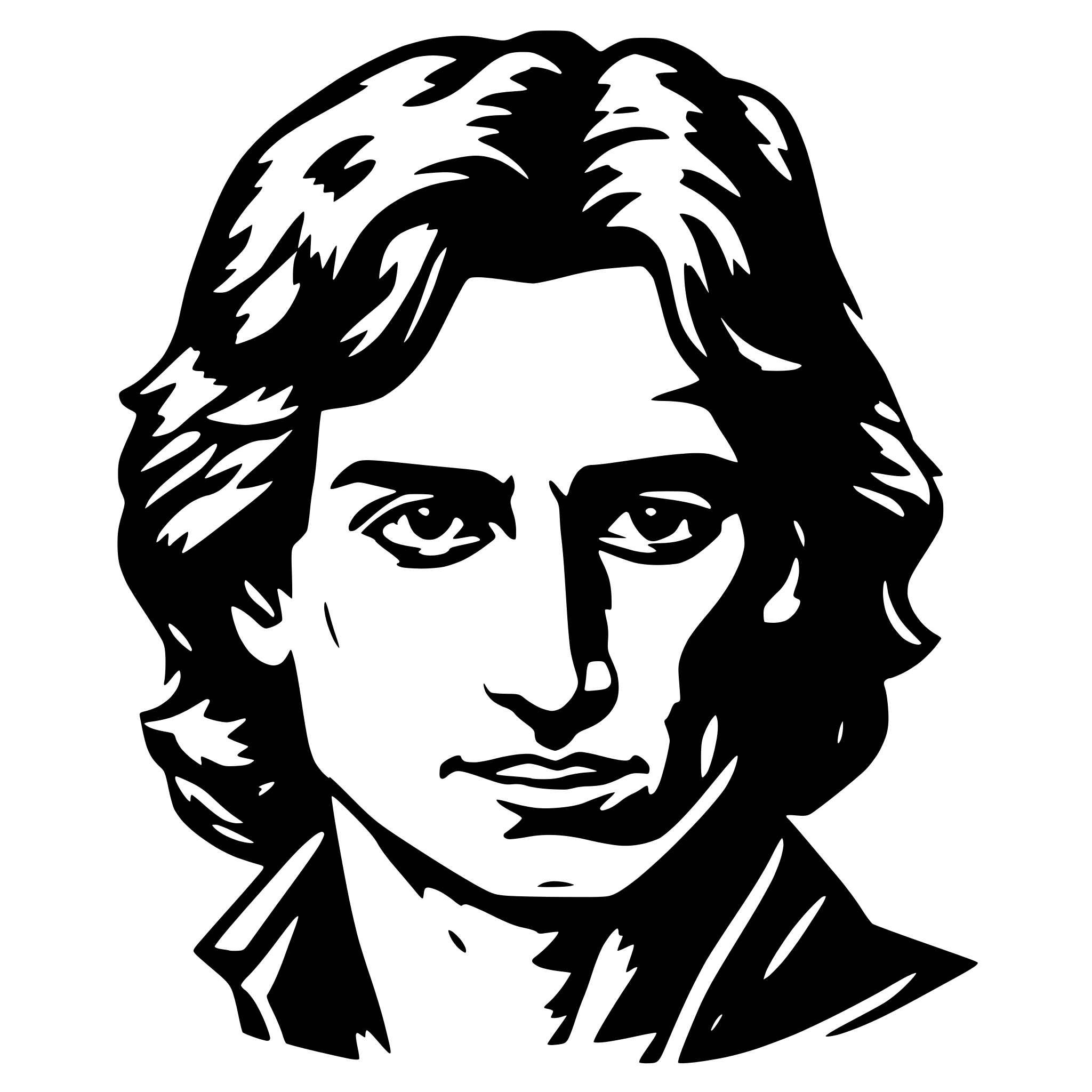 AI-generated SVG of a disegna una testa di moro maschile