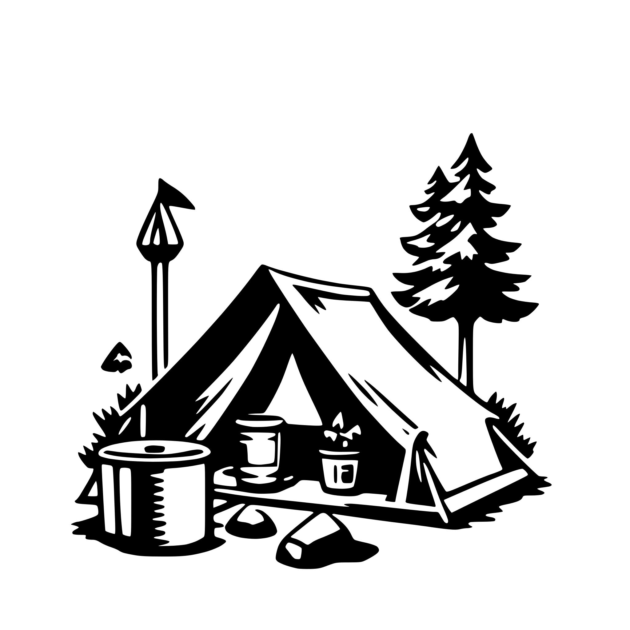 AI-generated SVG of a camping gear