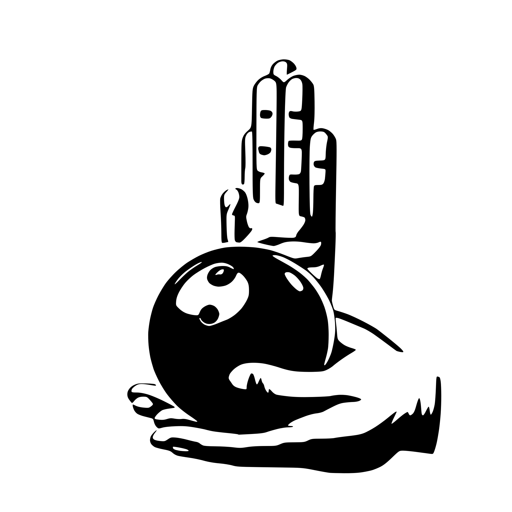 AI-generated SVG of 'a hand holding a bowling ball'