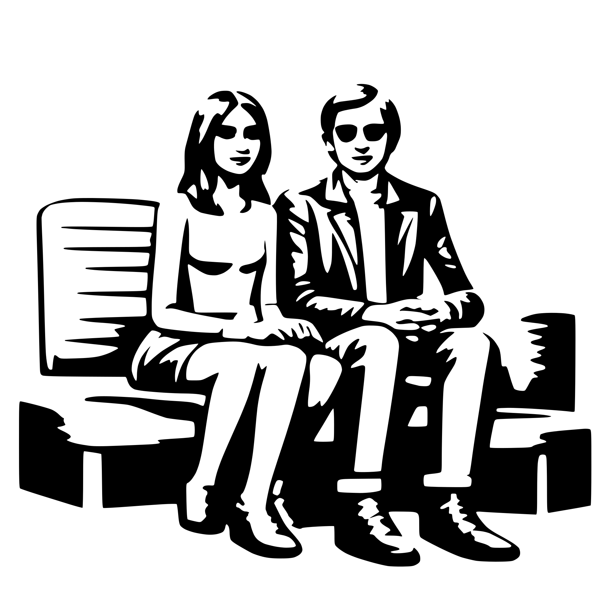 AI-generated SVG of 'couple seated'