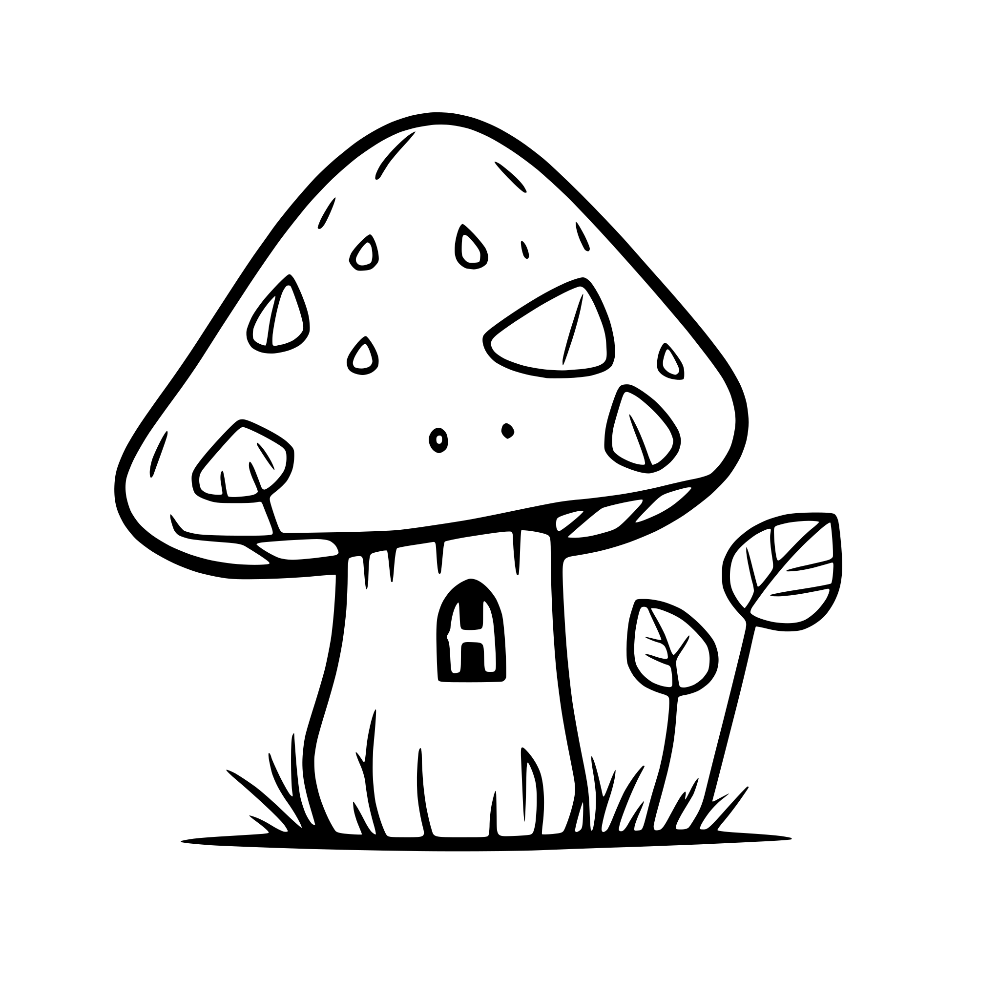 AI-generated SVG of a mushroom with fairy house