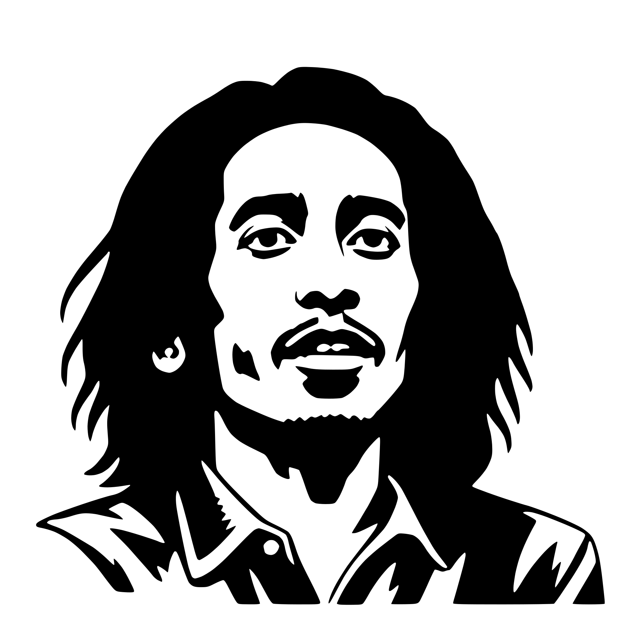 AI-generated SVG of a bob marley