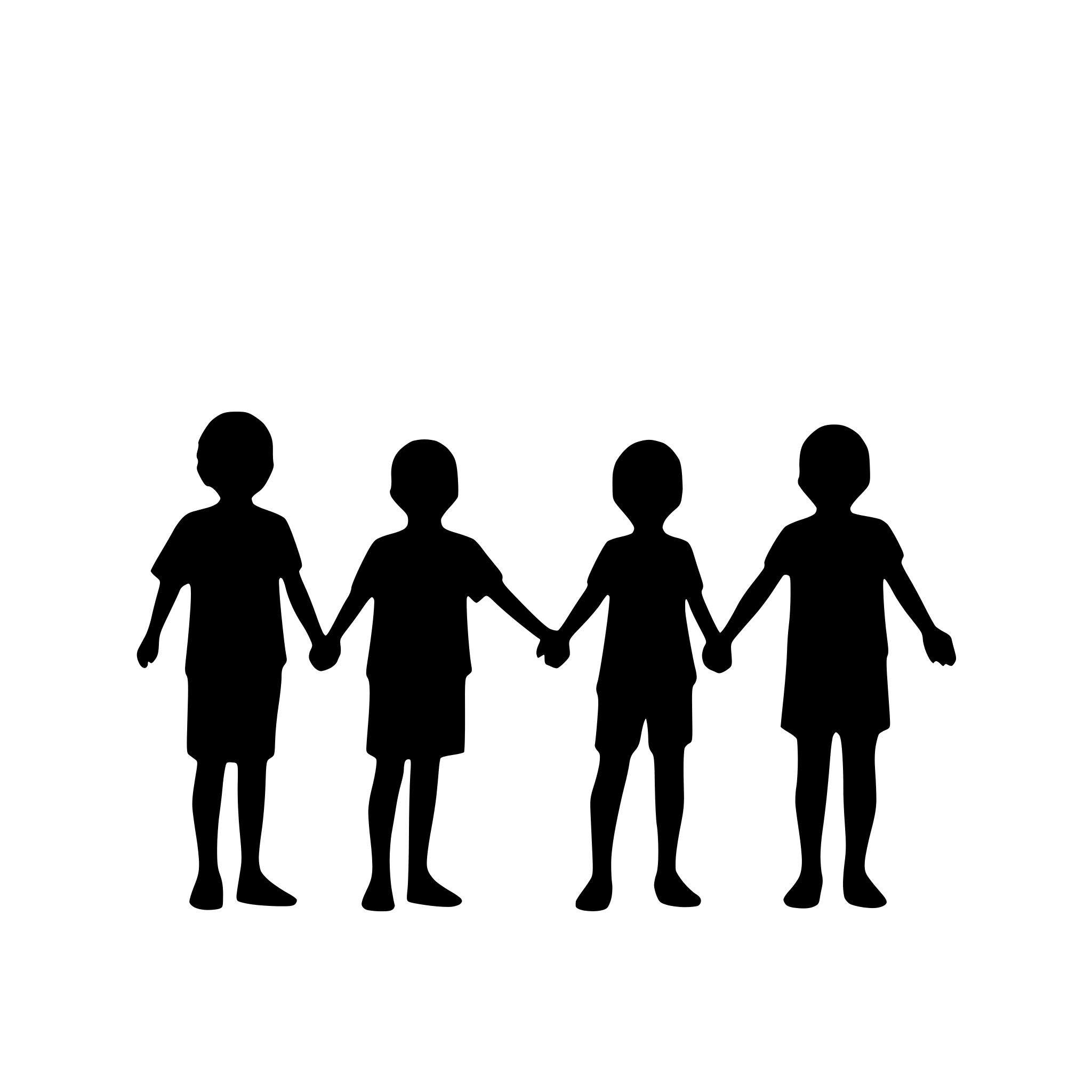 AI-generated SVG of a boys forming a line and holding hands