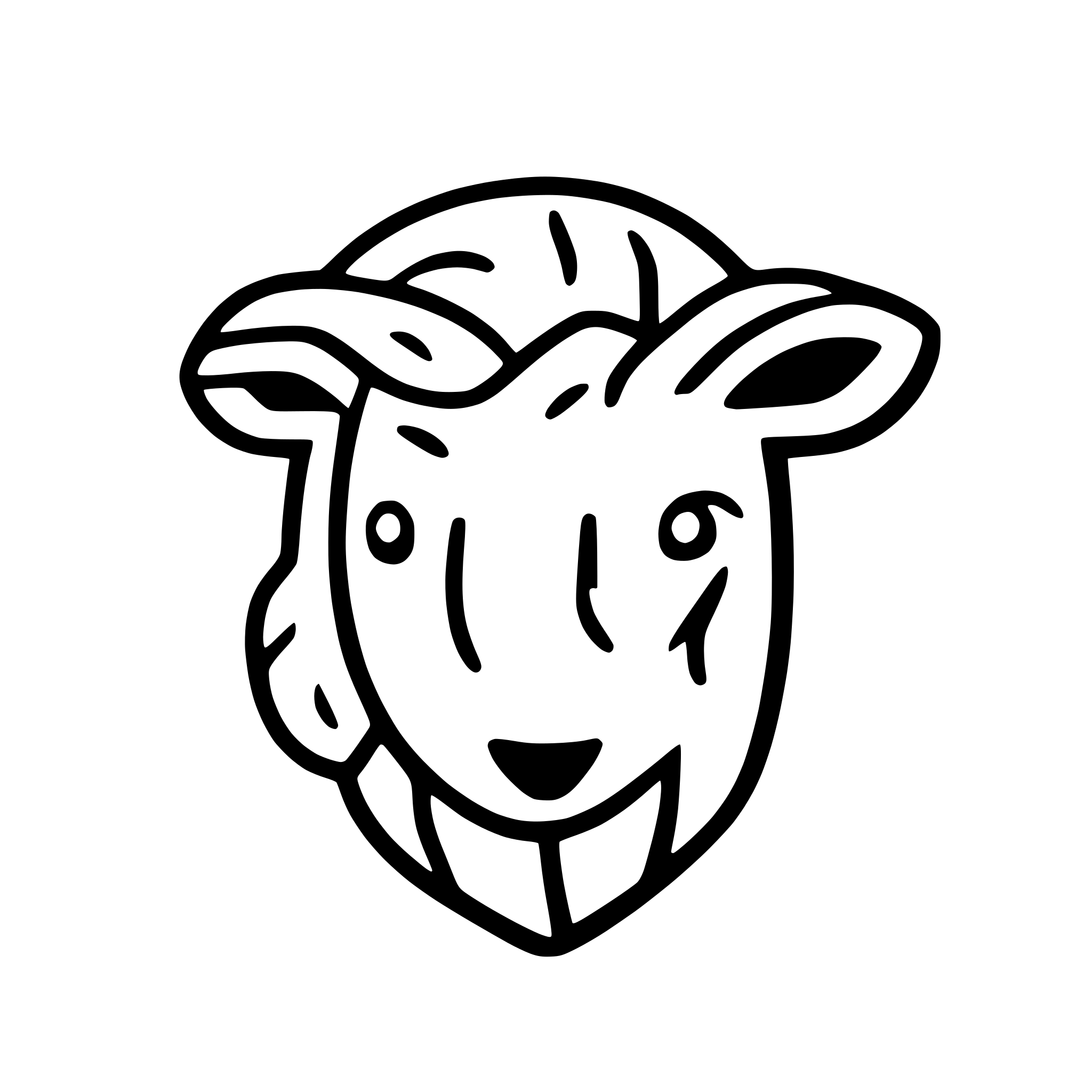 AI-generated SVG of a Minimalist line art icon of a sheep’s head, with soft, rounded wool shapes and gentle curves. Monoline style, no shading, modern and clean look. Designed for use as a mobile app tab icon.