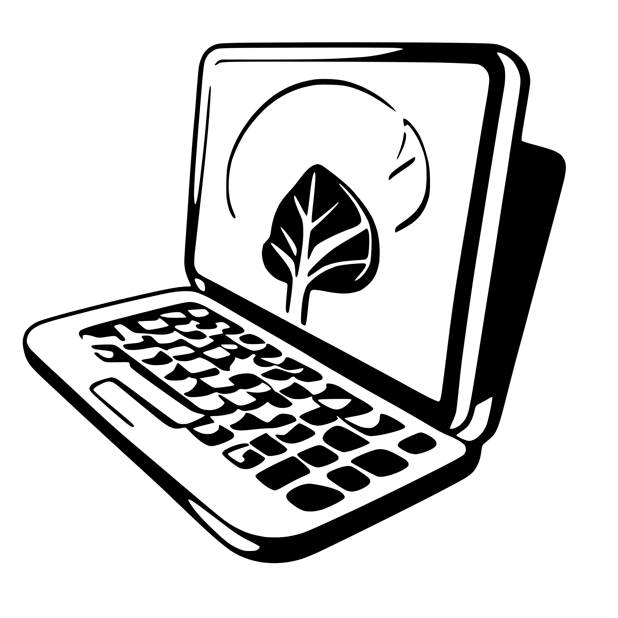 AI-generated SVG of a laptop mit einem im Hintergrund verbundenen Windrad