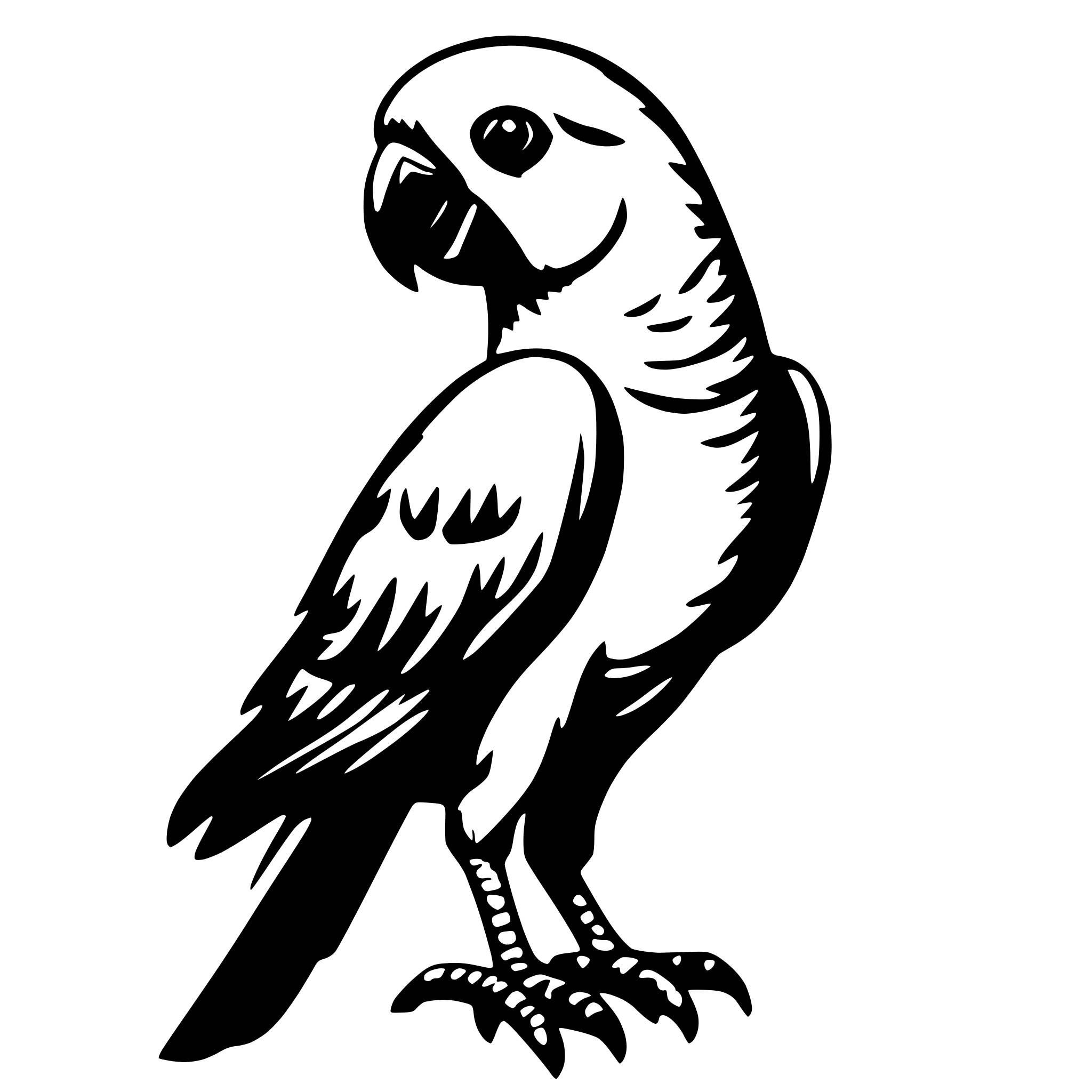 AI-generated SVG of a parrot