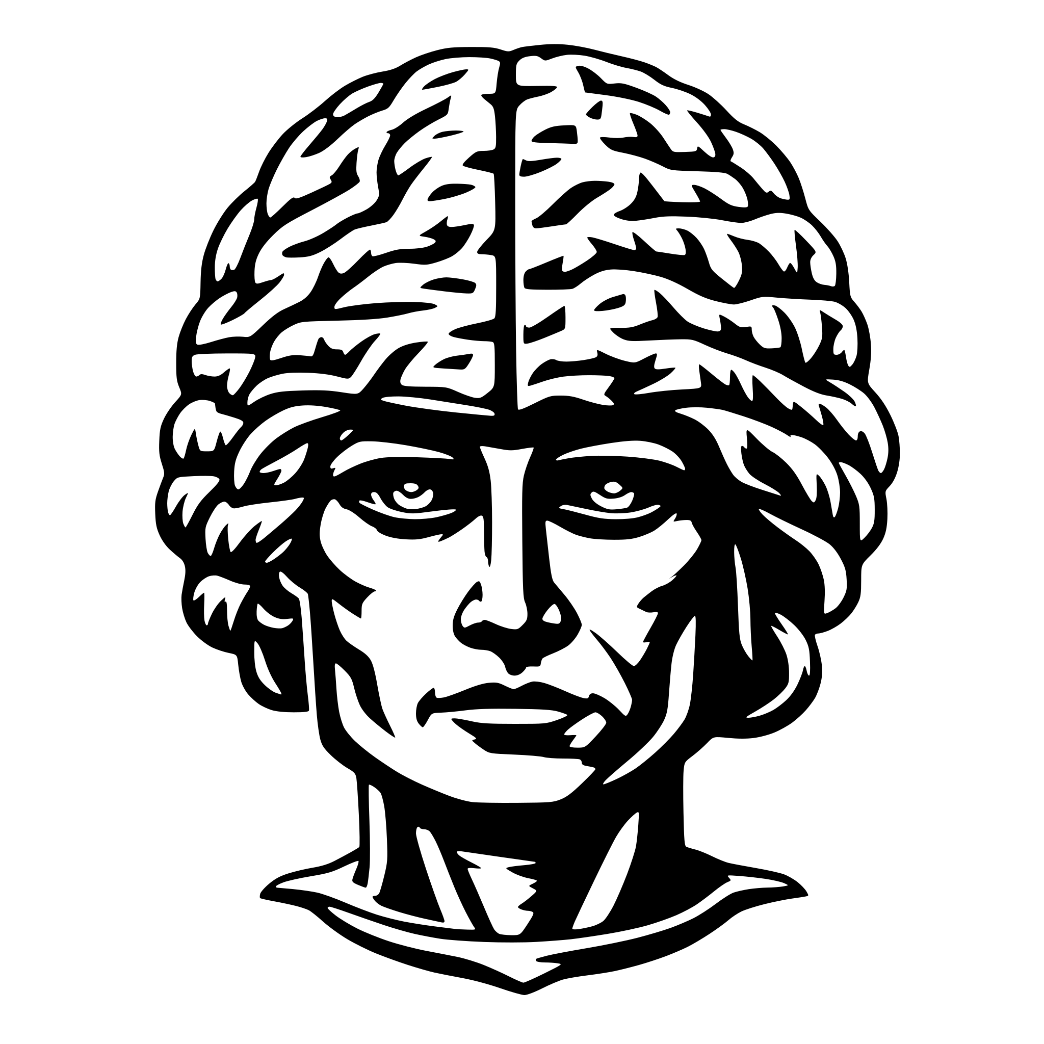 AI-generated SVG of a brain and lightning and god