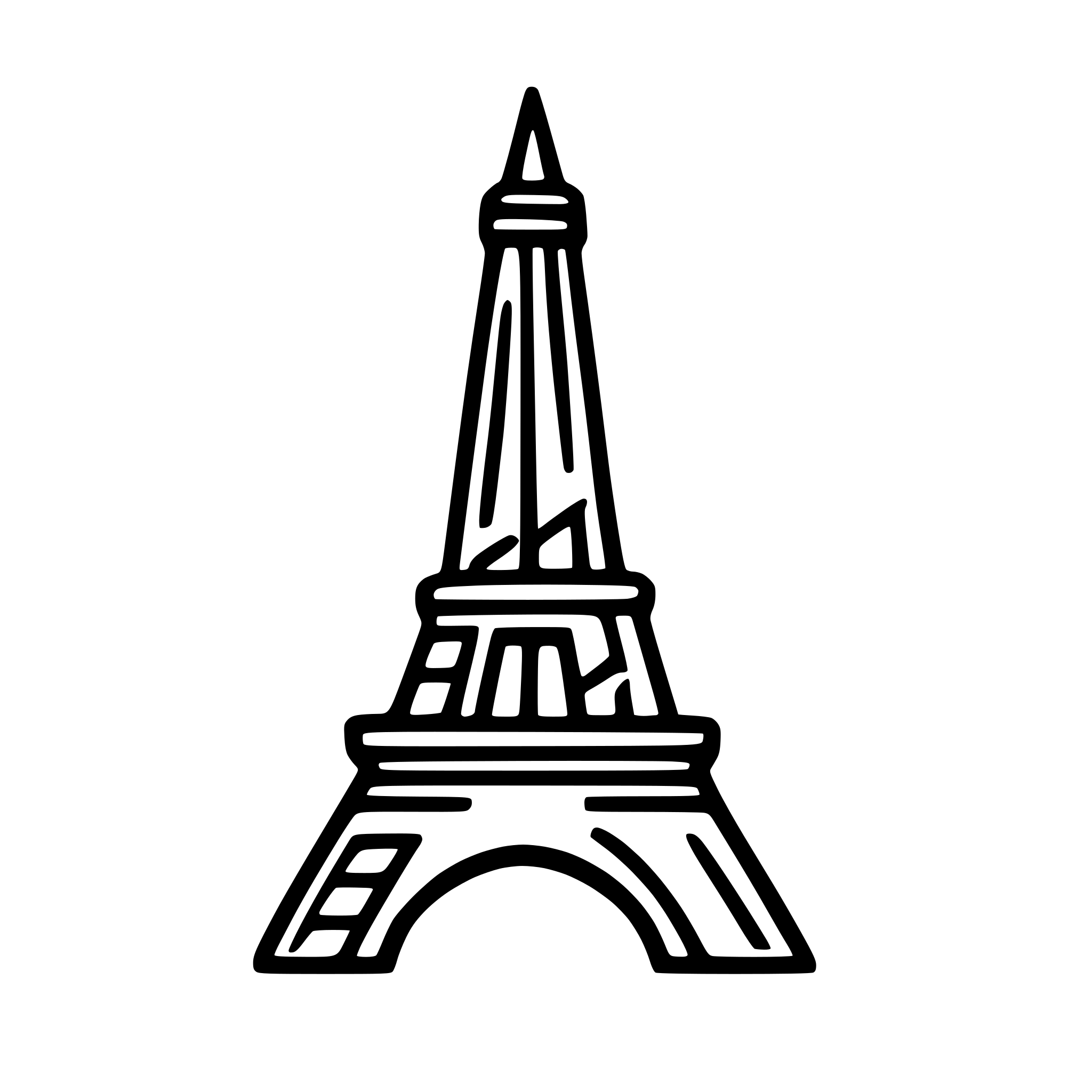 AI-generated SVG of a Very Simple eiffel tower doodle continious line