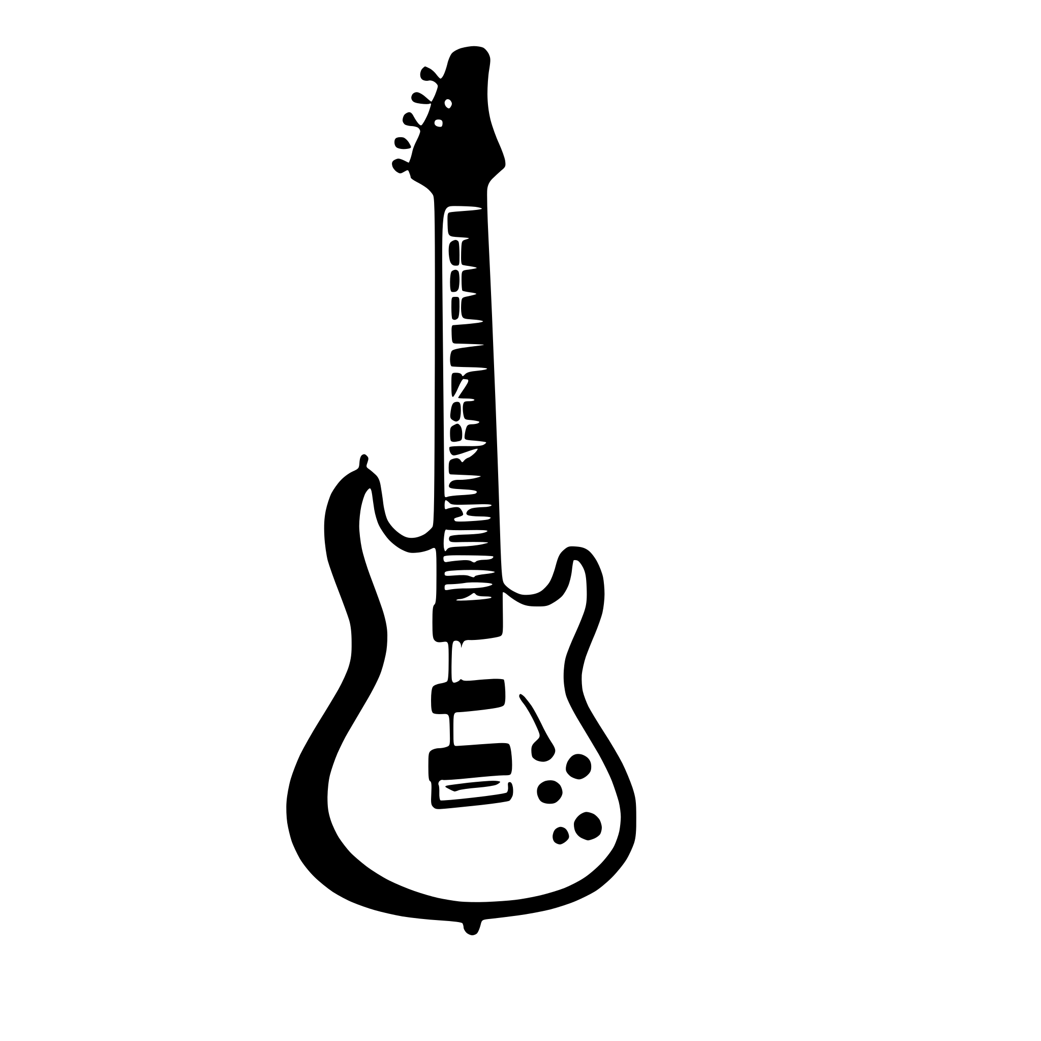 AI-generated SVG of a electric guitar with lightning