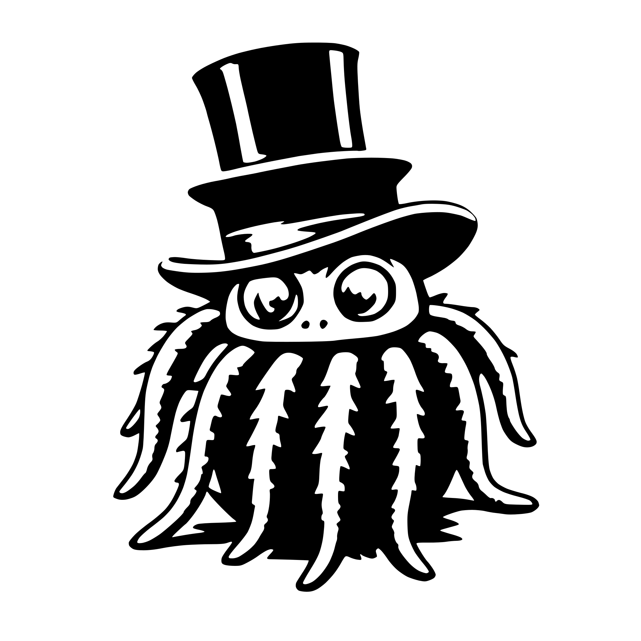 AI-generated SVG of 'tarantula with top hat'