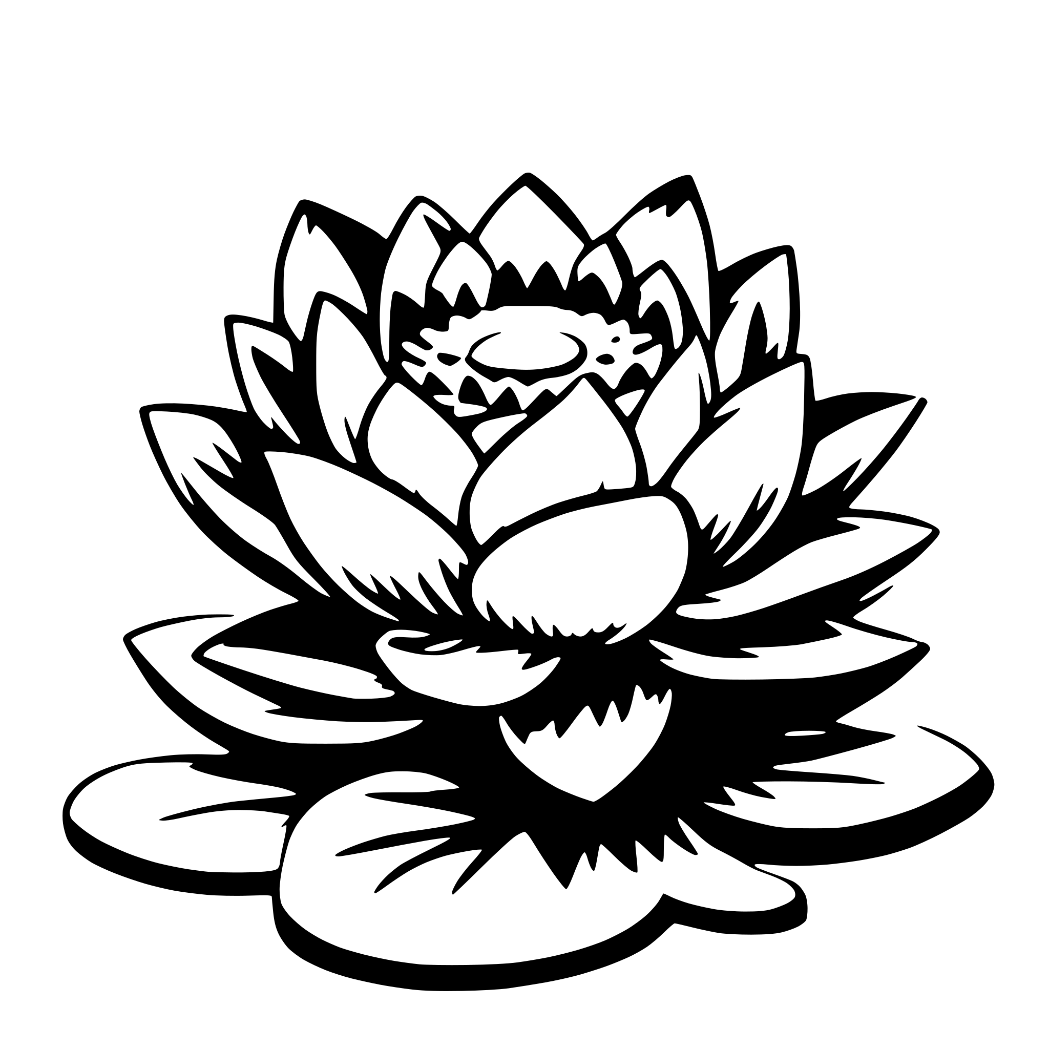 AI-generated SVG of 'colorful lotus'