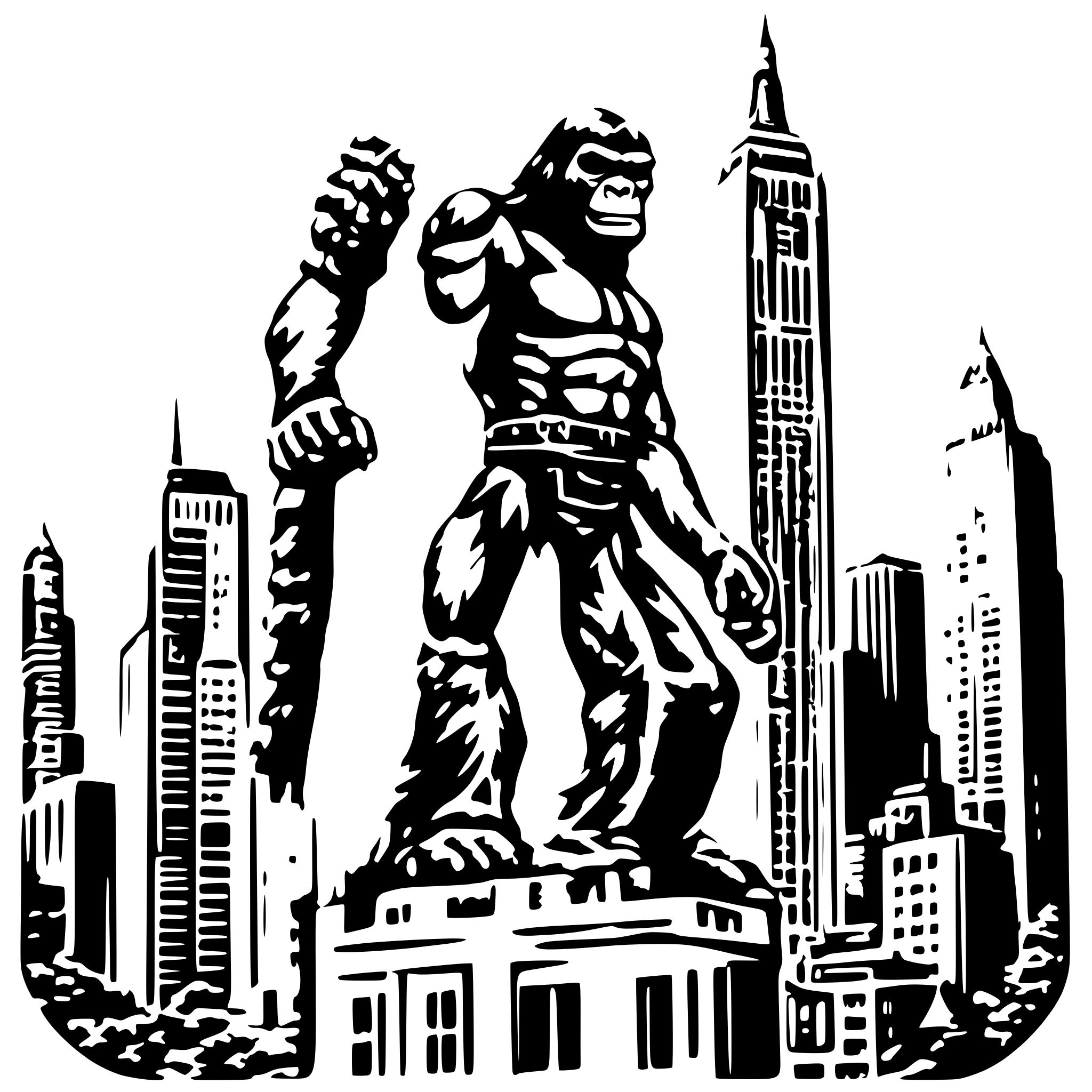 AI-generated SVG of a king kong on empire state building