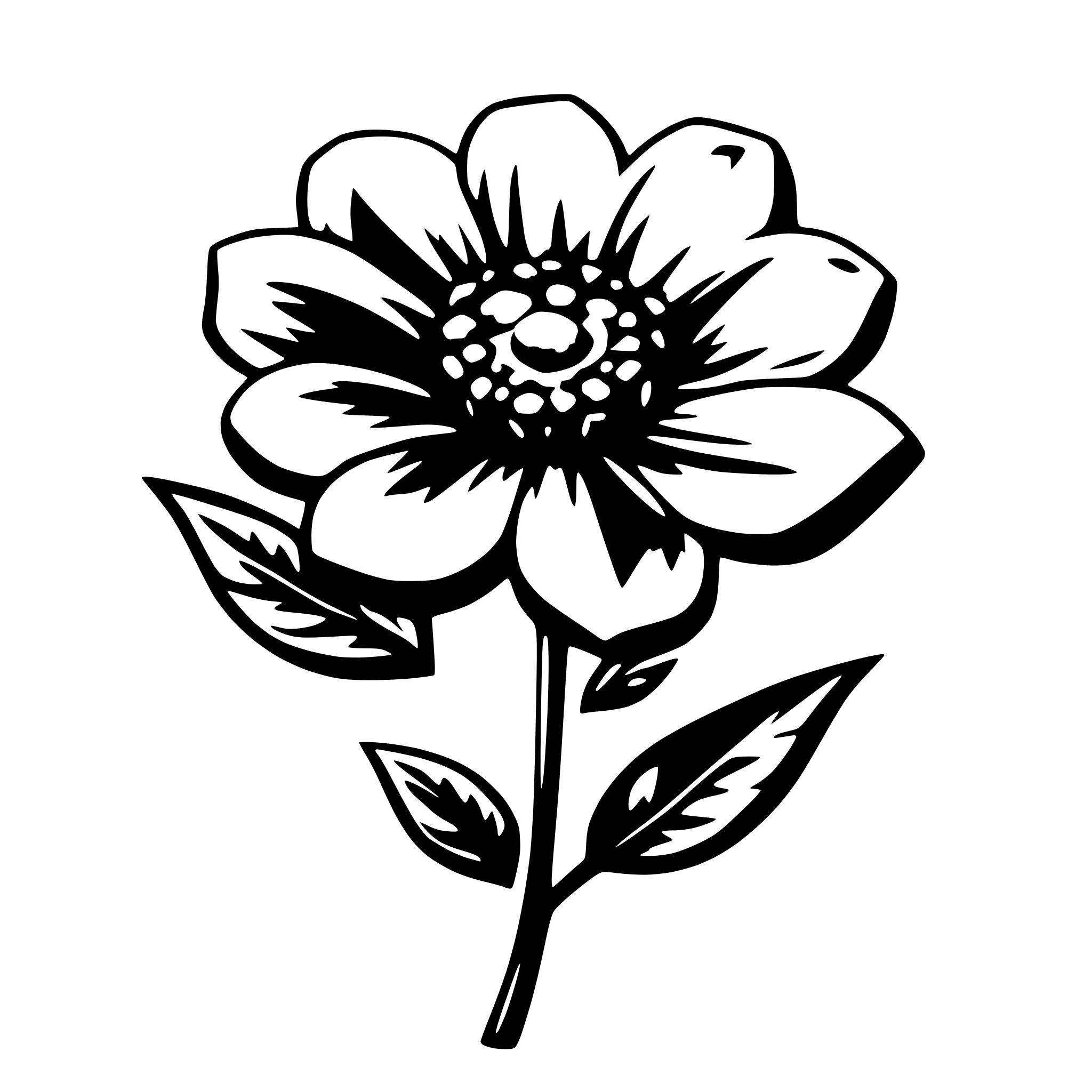 AI-generated SVG of 'a simple blooming flower'