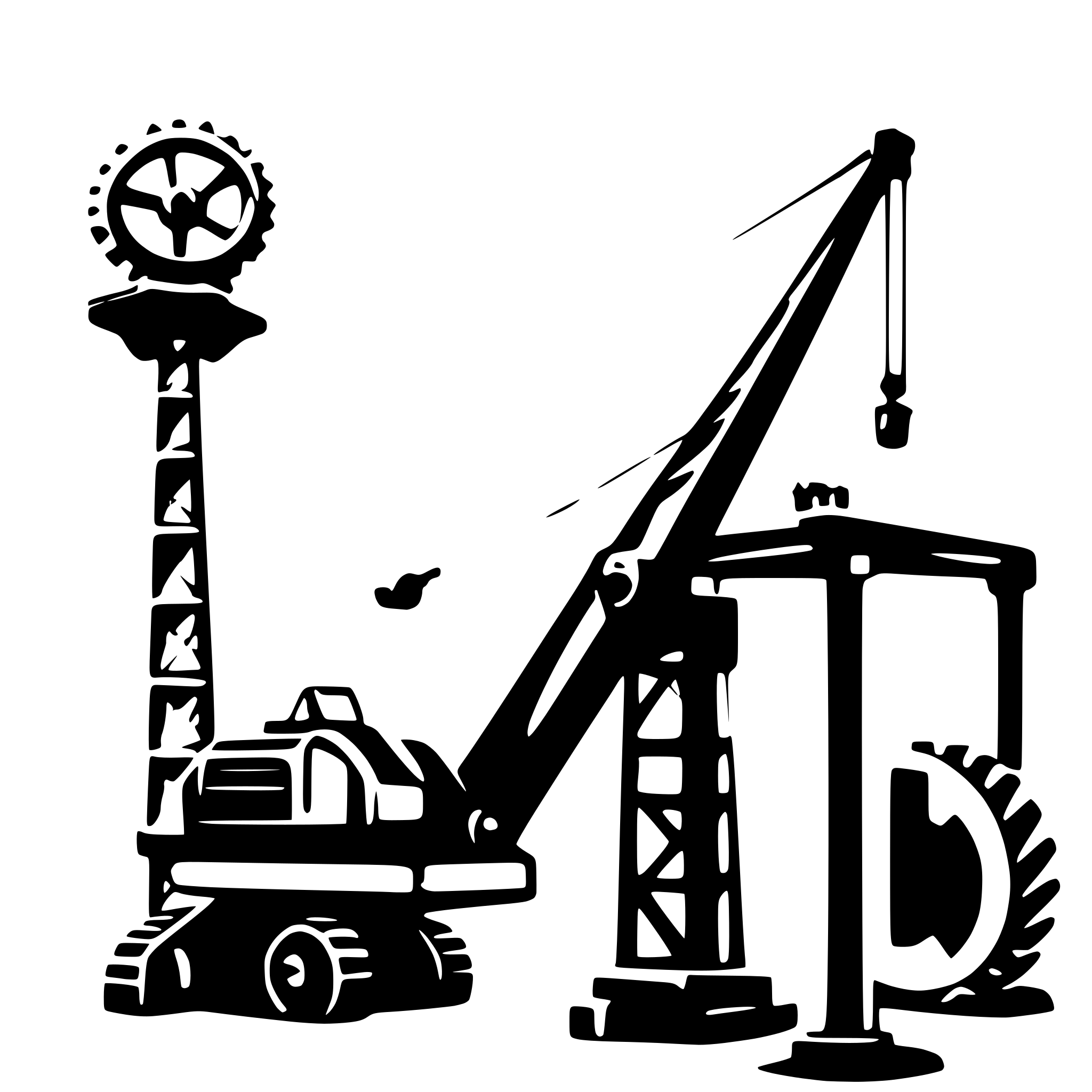 AI-generated SVG of 'crane with gear'