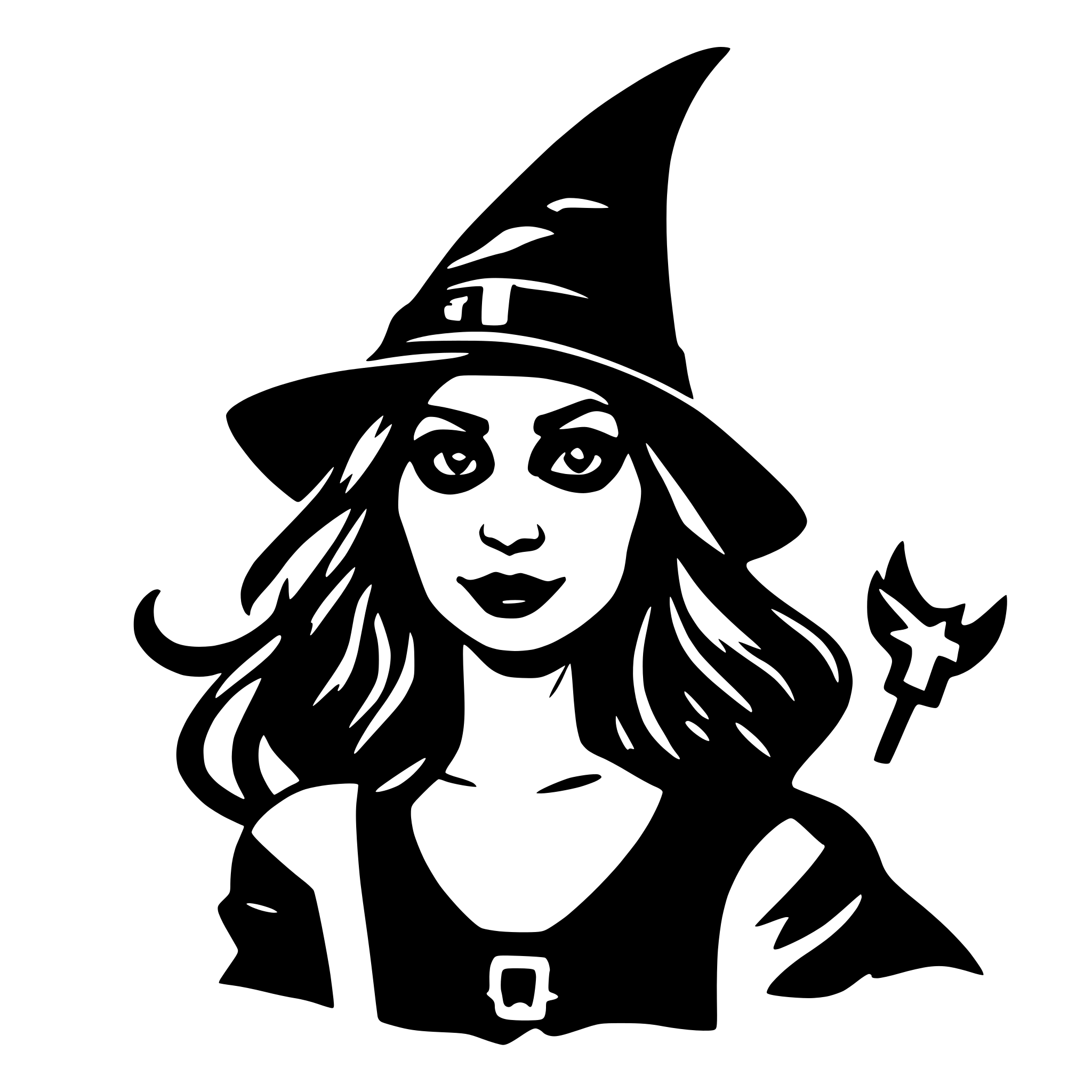 AI-generated SVG of a spooky witch