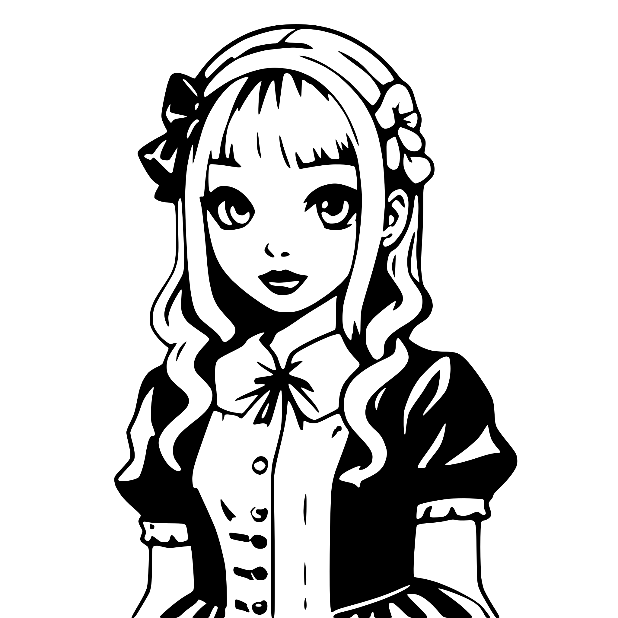 AI-generated SVG of a girl in gothic lolita dress