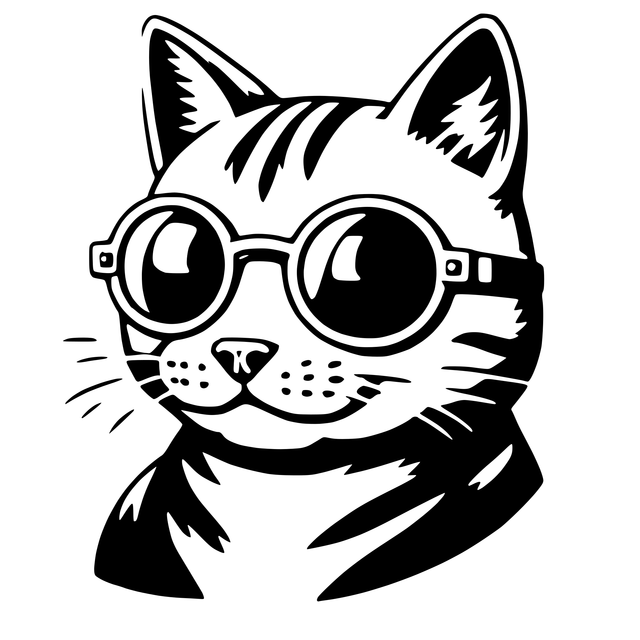 AI-generated SVG of a cat wearing sunglasses