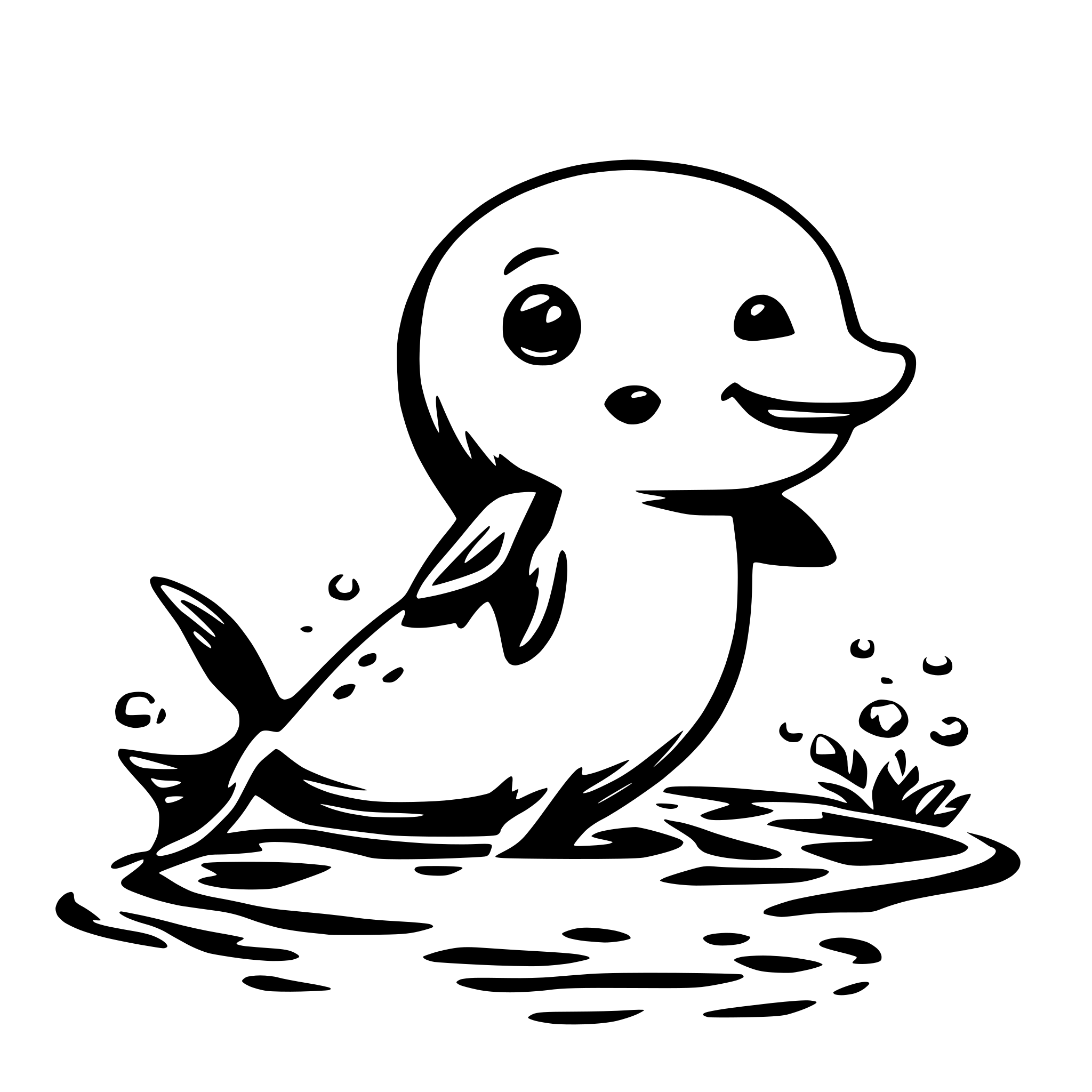 AI-generated SVG of 'Delfin. Cute. Chibi.'