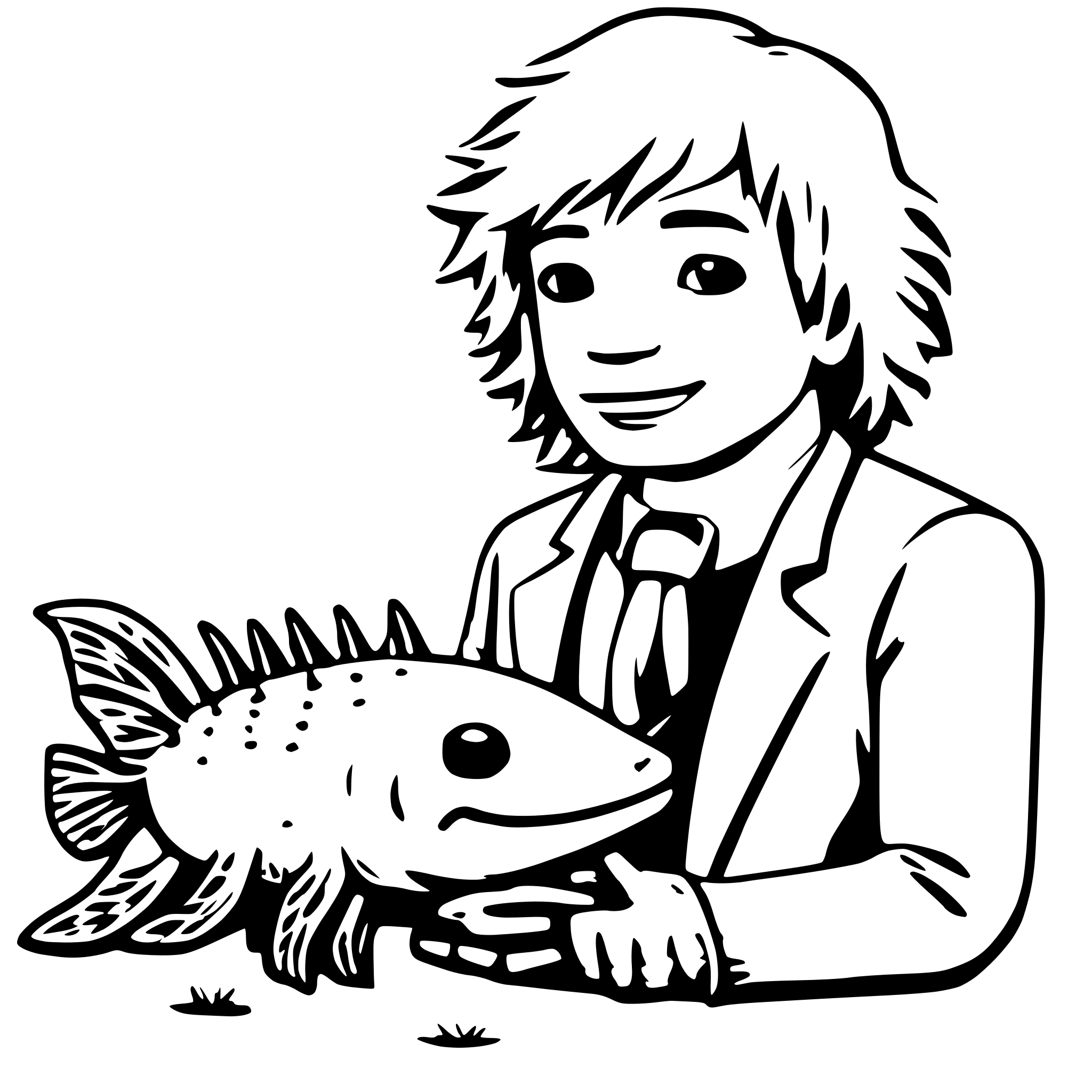 AI-generated SVG of a male, axolotl, teacher, science, elementary