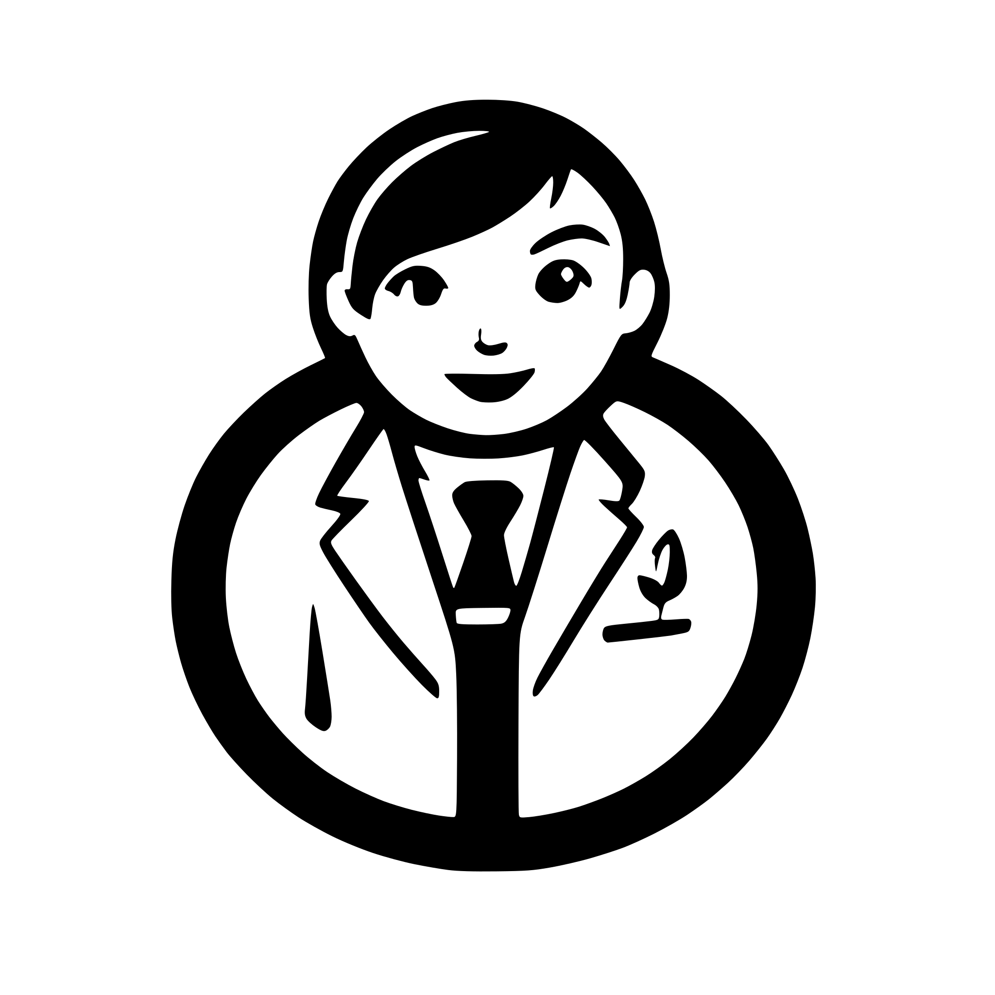 AI-generated SVG of a basic modern icon rounded user with a basic tie outlined