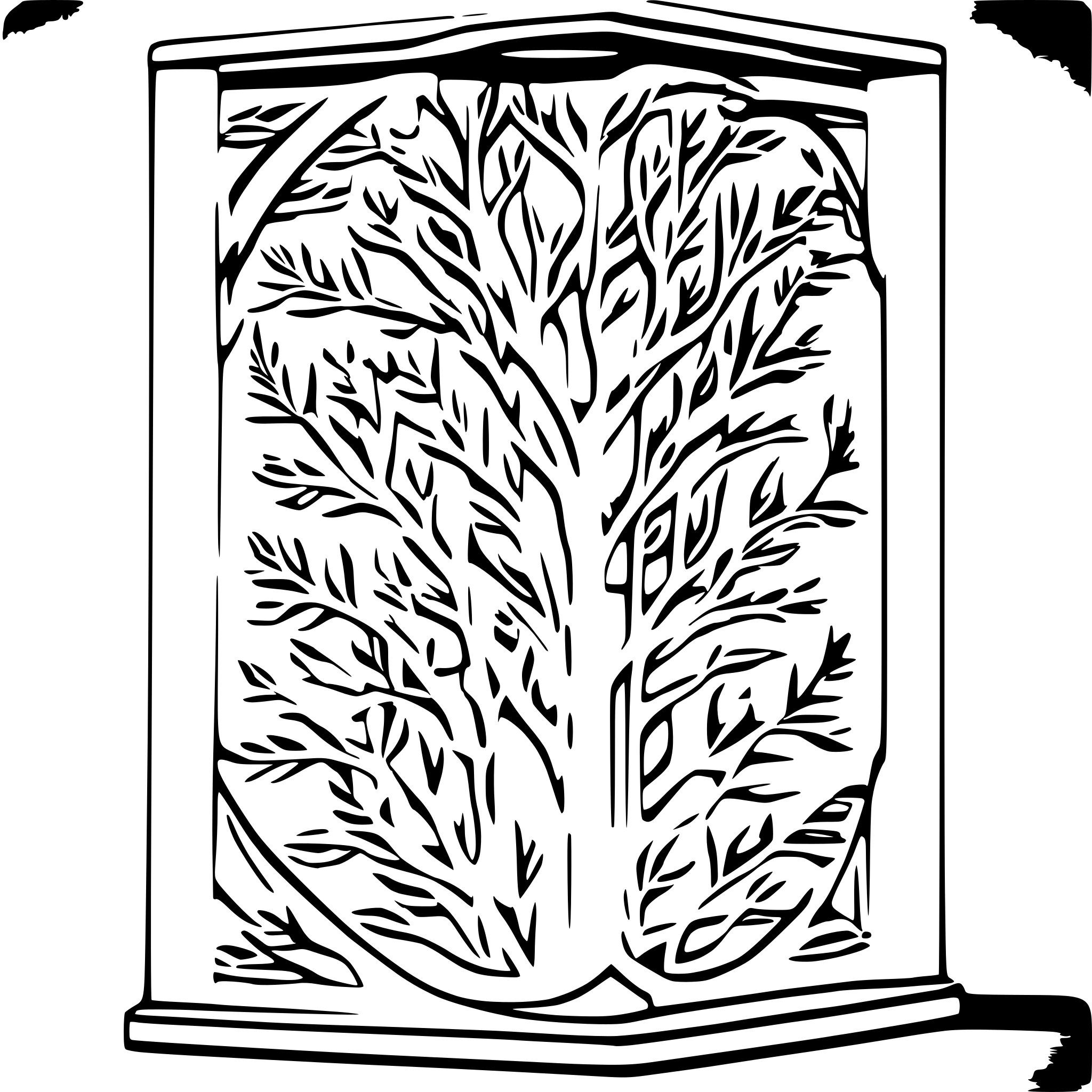 AI-generated SVG of a I want to create a table lamp by engraving and cutting plywood panels with a laser engraver, I need a nice pattern for the covers in order to create a warm, soft but still bright light with nice lighting effects. Create the image of the pattern in svg format, I want a floral theme, something that resembles branches and leaves, quite intricate, create it with a size of 20cm x 30cm; it must be a pattern that fills the size I told you and considering that the empty spaces must be pierceable, so eve