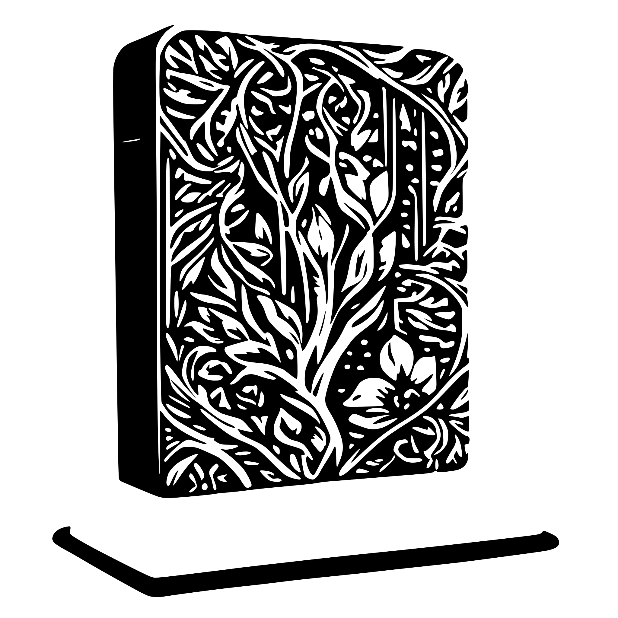 AI-generated SVG of a single book