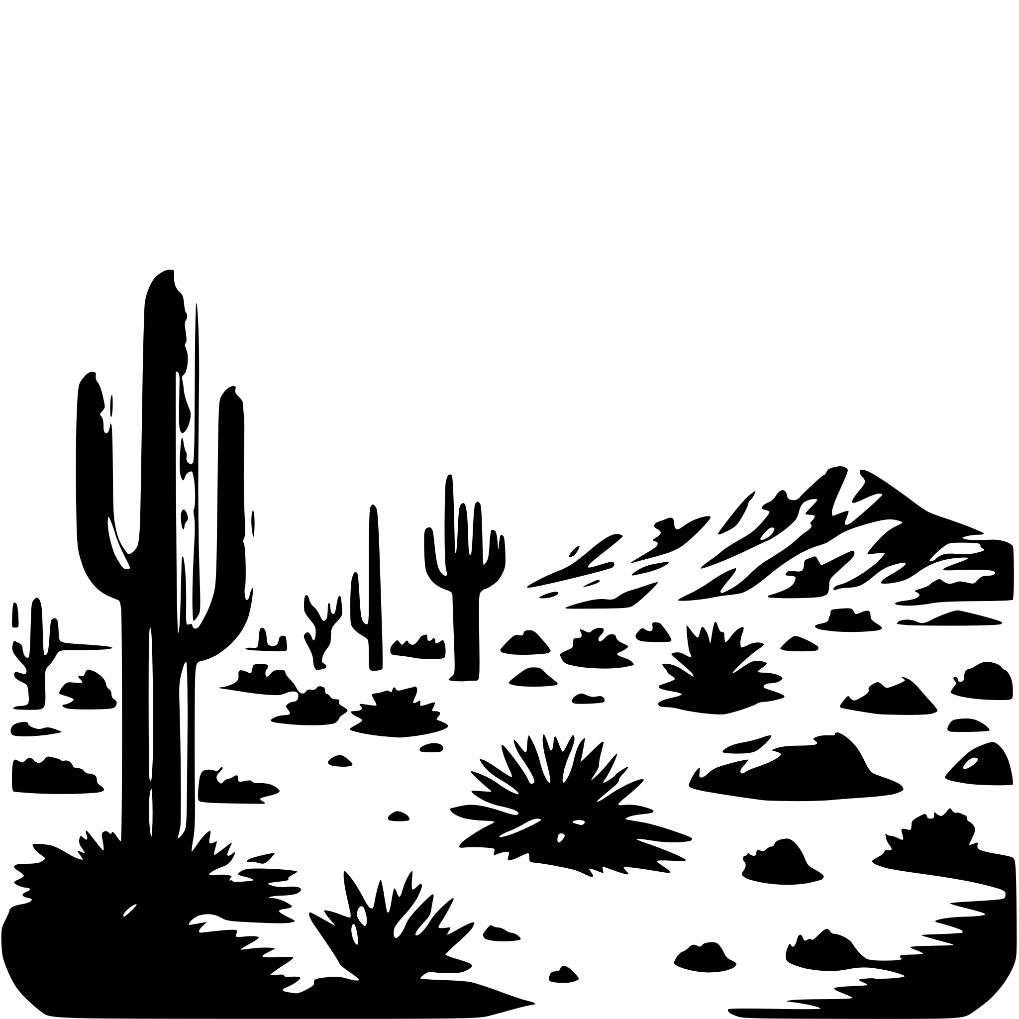 AI-generated SVG of a extreme hot sunny desert ecosystem including sun