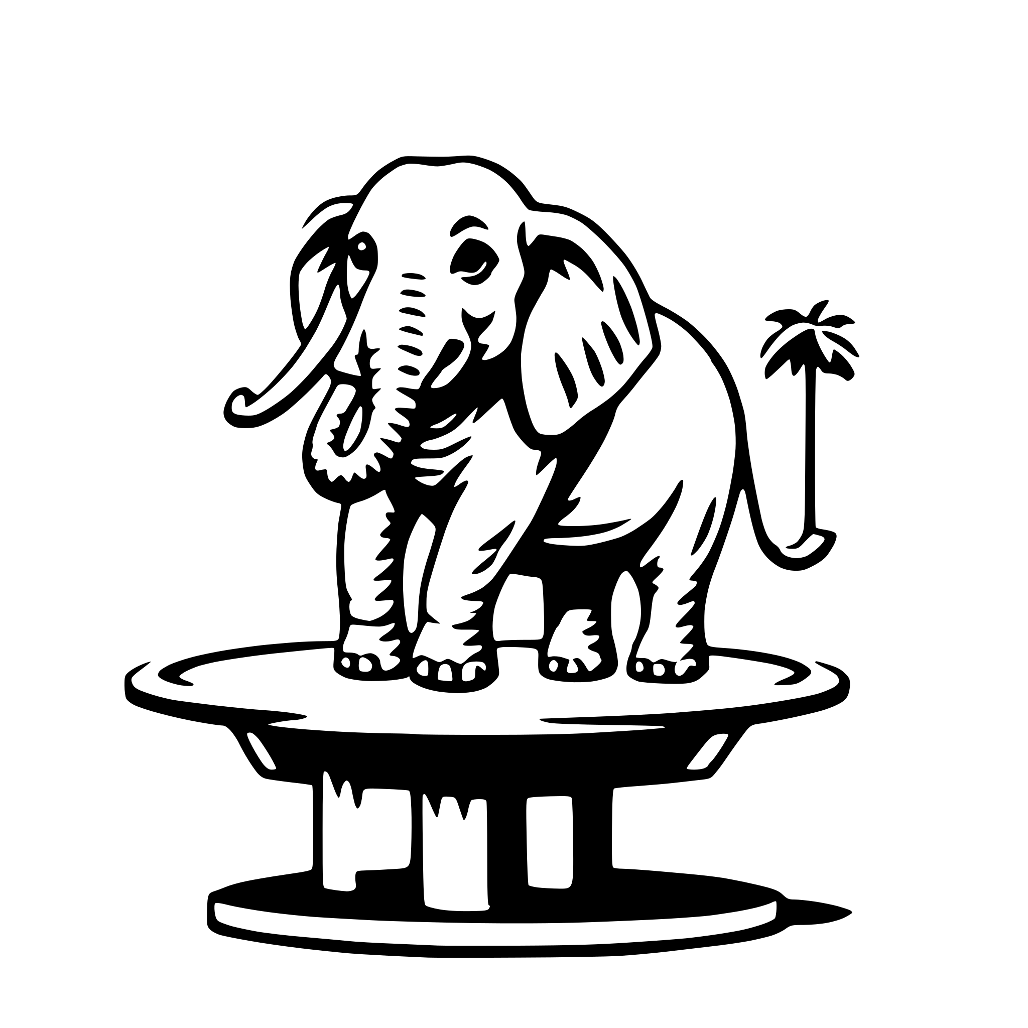 AI-generated SVG of a elephant on trampoline