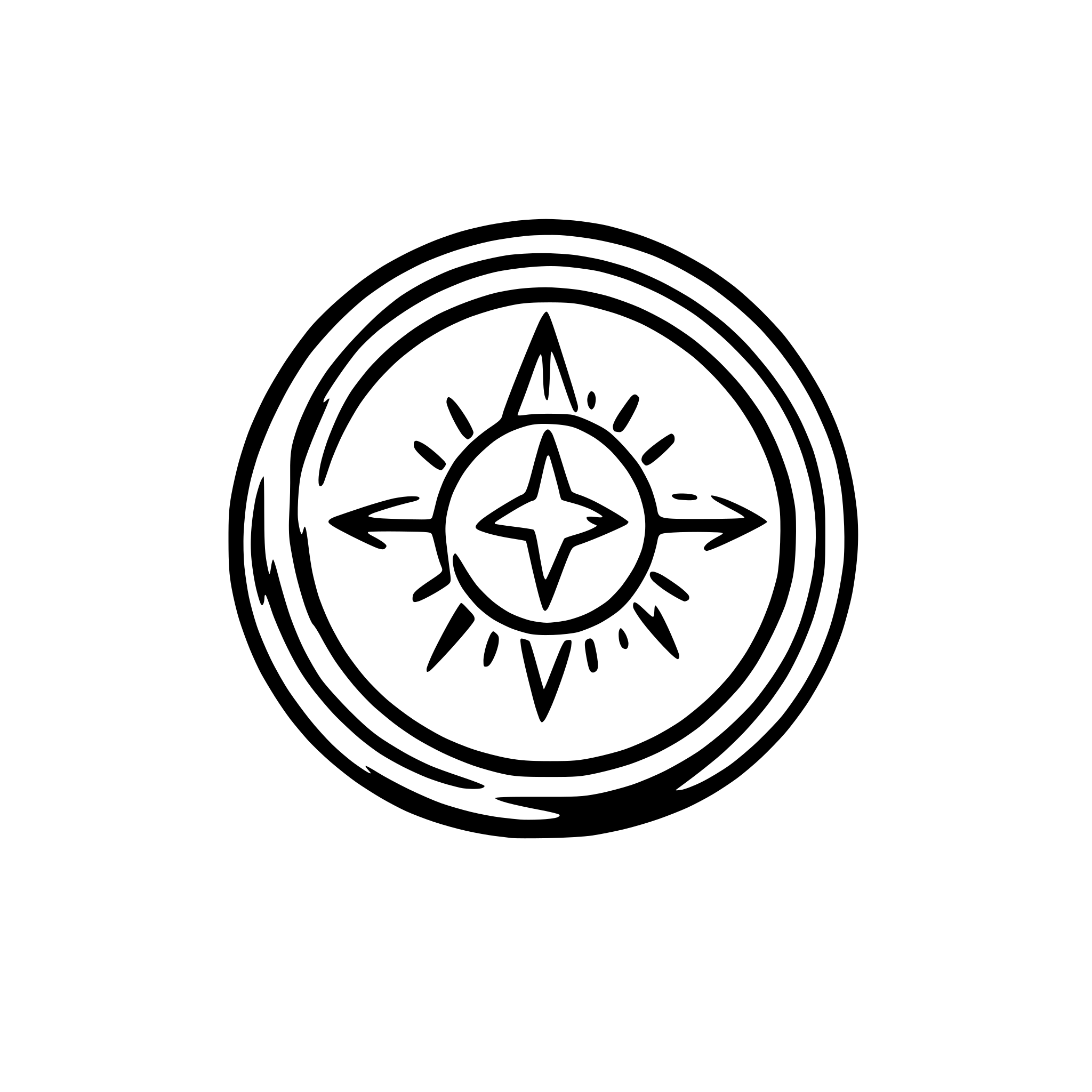 AI-generated SVG of a Create a circular logo with a magical sparkle in the middle that sort of looks like a compass, make the circle behind look like an electrical circuit