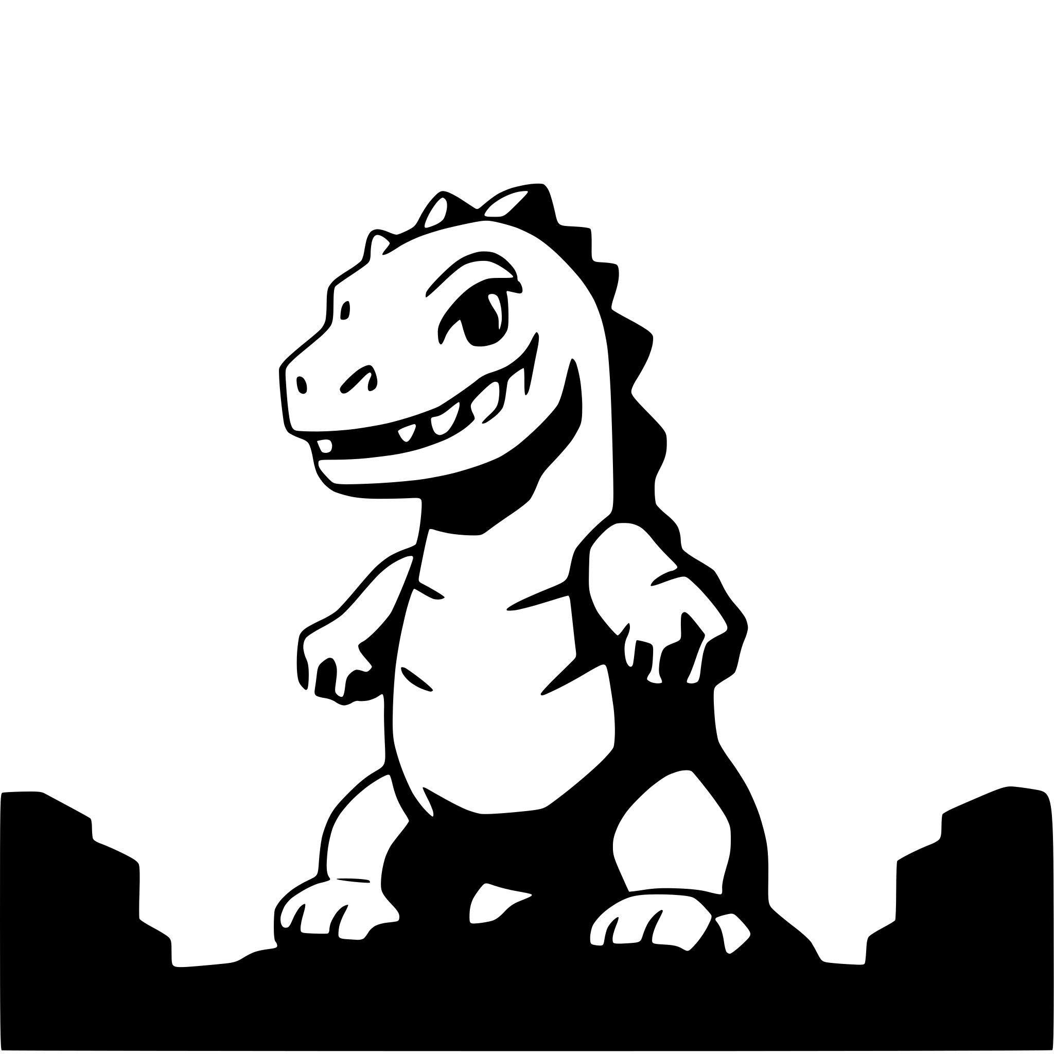 AI-generated SVG of a godzilla head