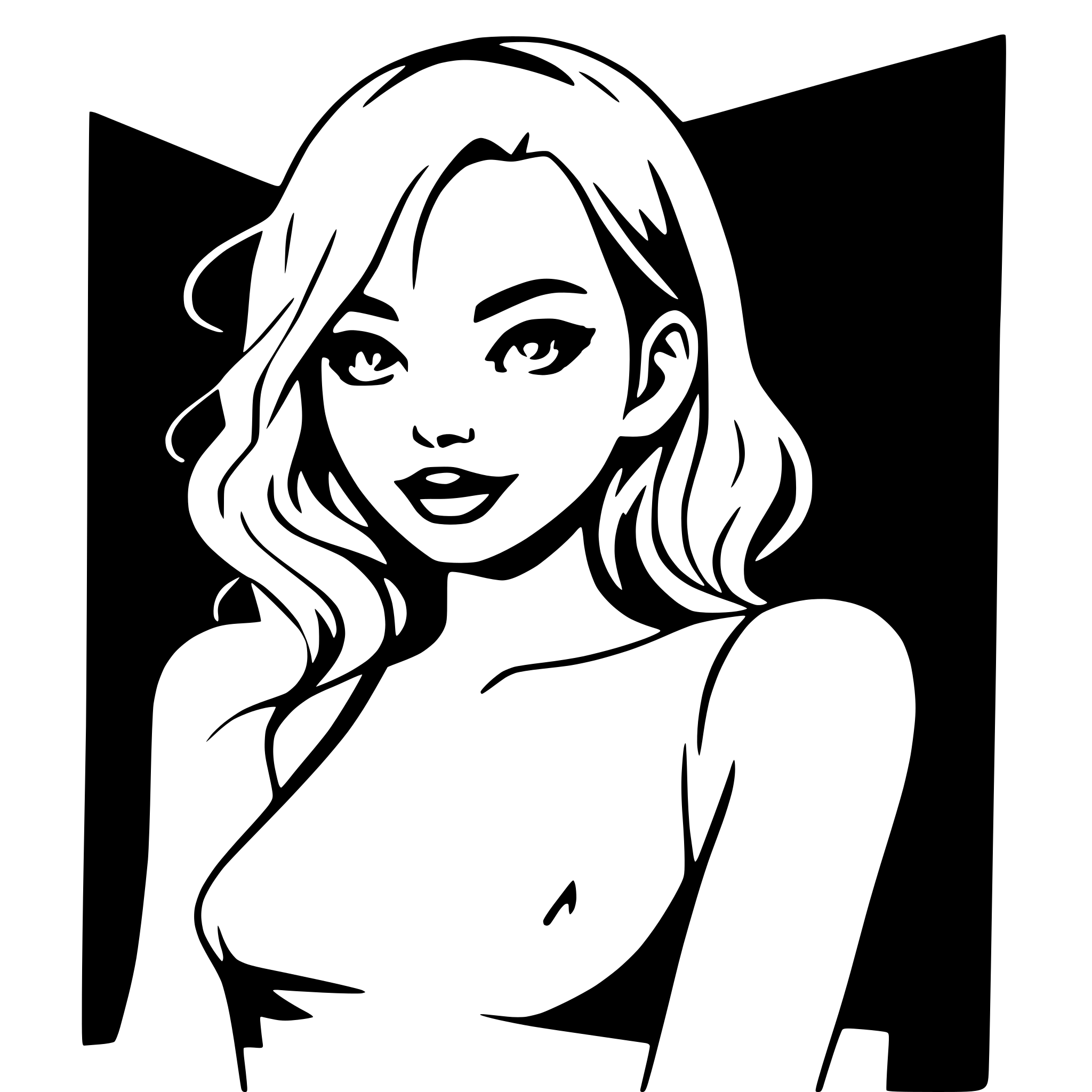 AI-generated SVG of 'sexy women line art'