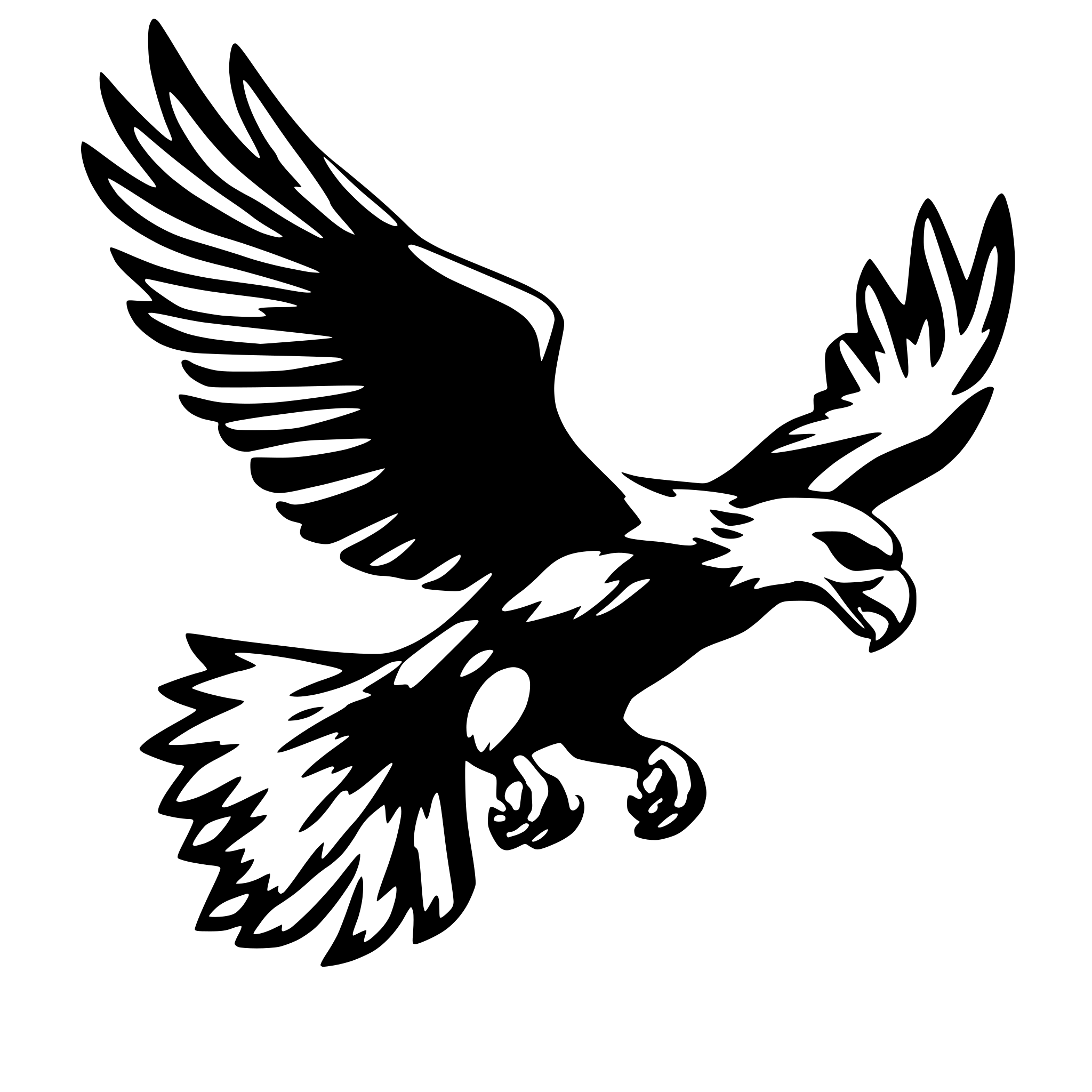 AI-generated SVG of 'flying eagle'