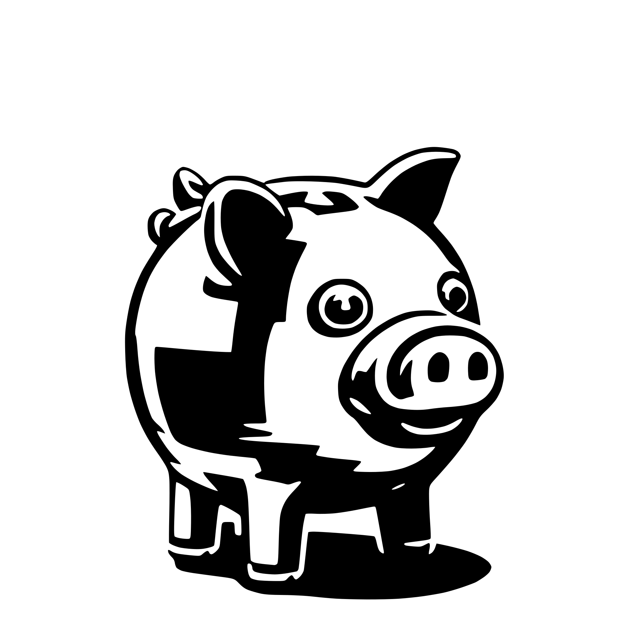 AI-generated SVG of a vector piggybank