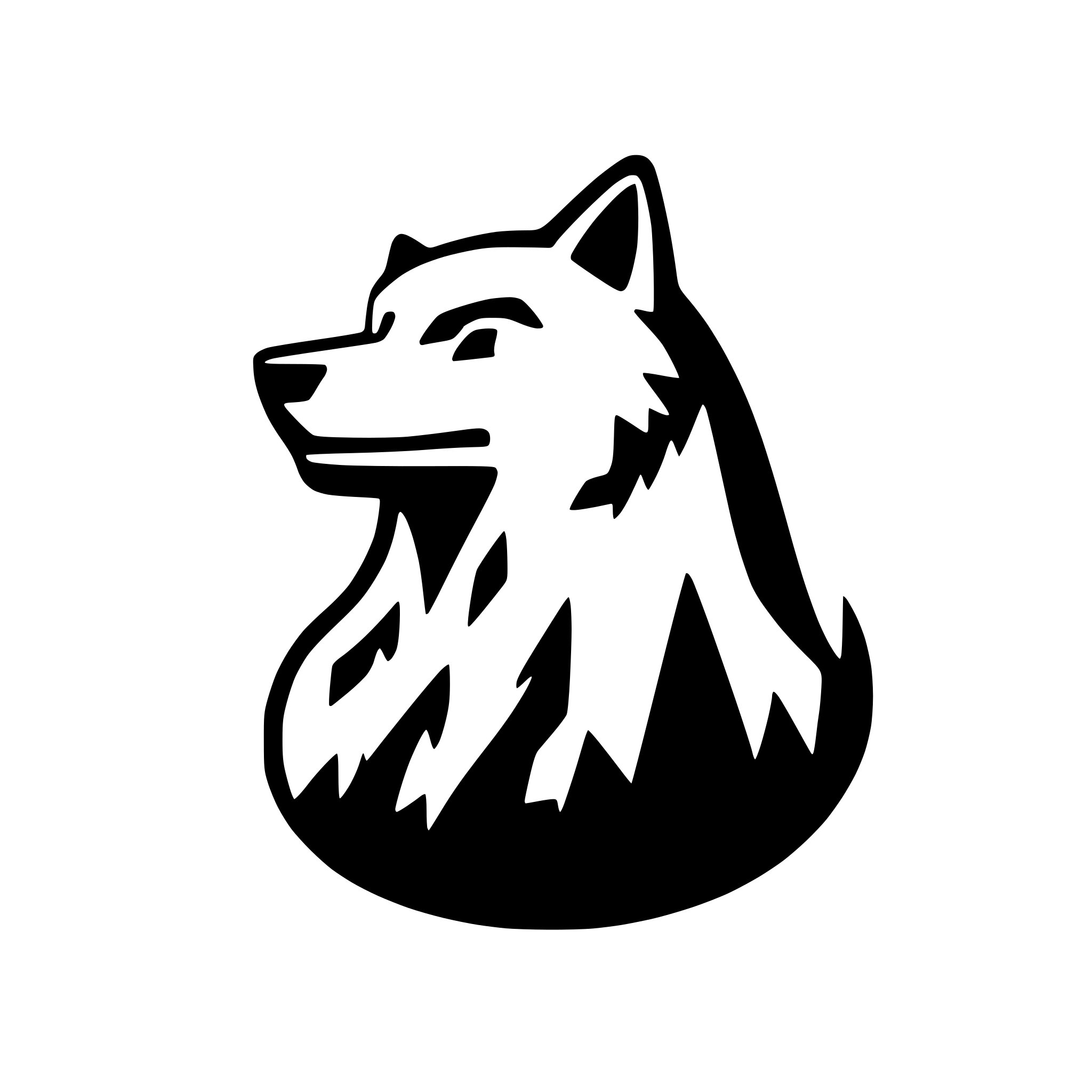AI-generated SVG of 'Howling wolf'