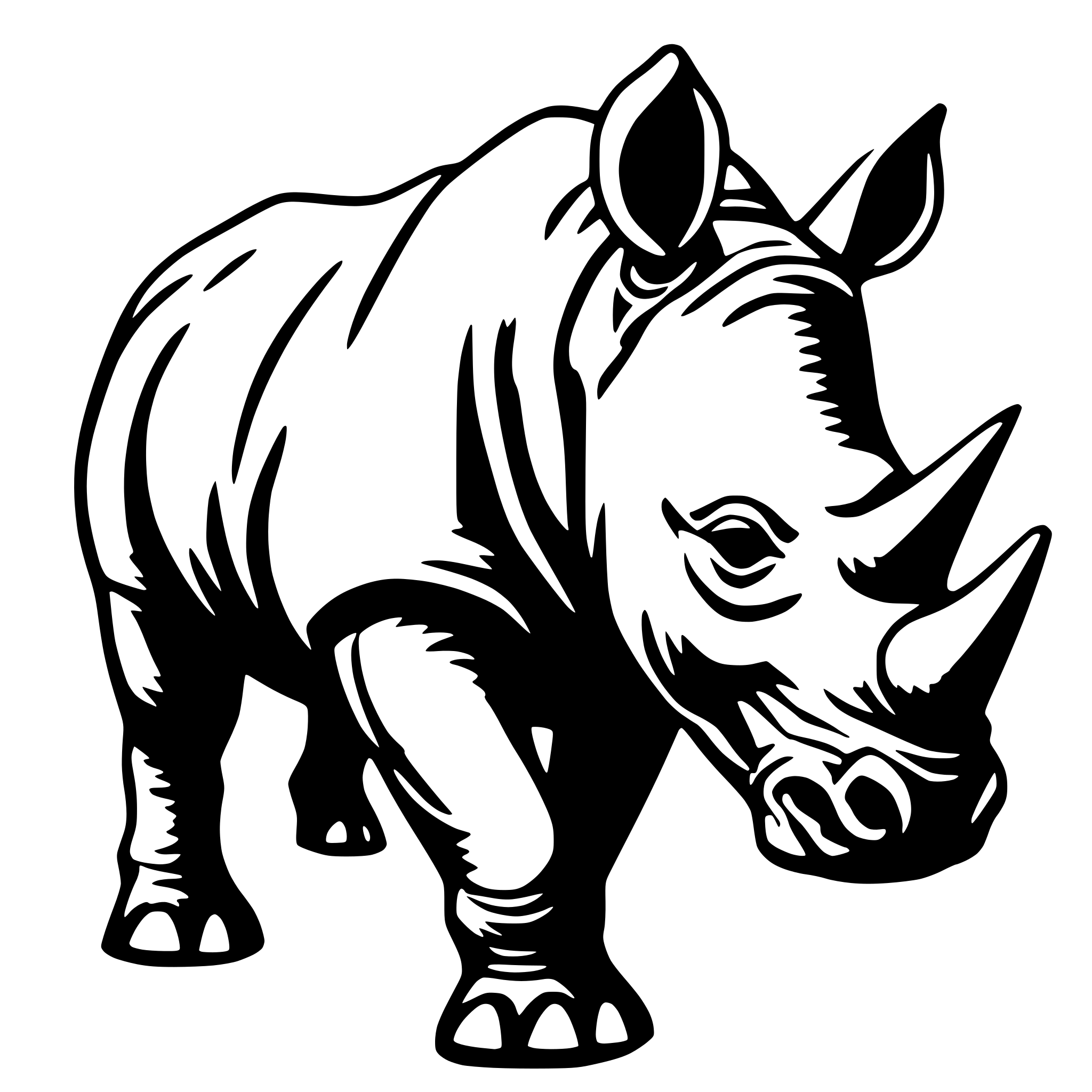 AI-generated SVG of a rhino