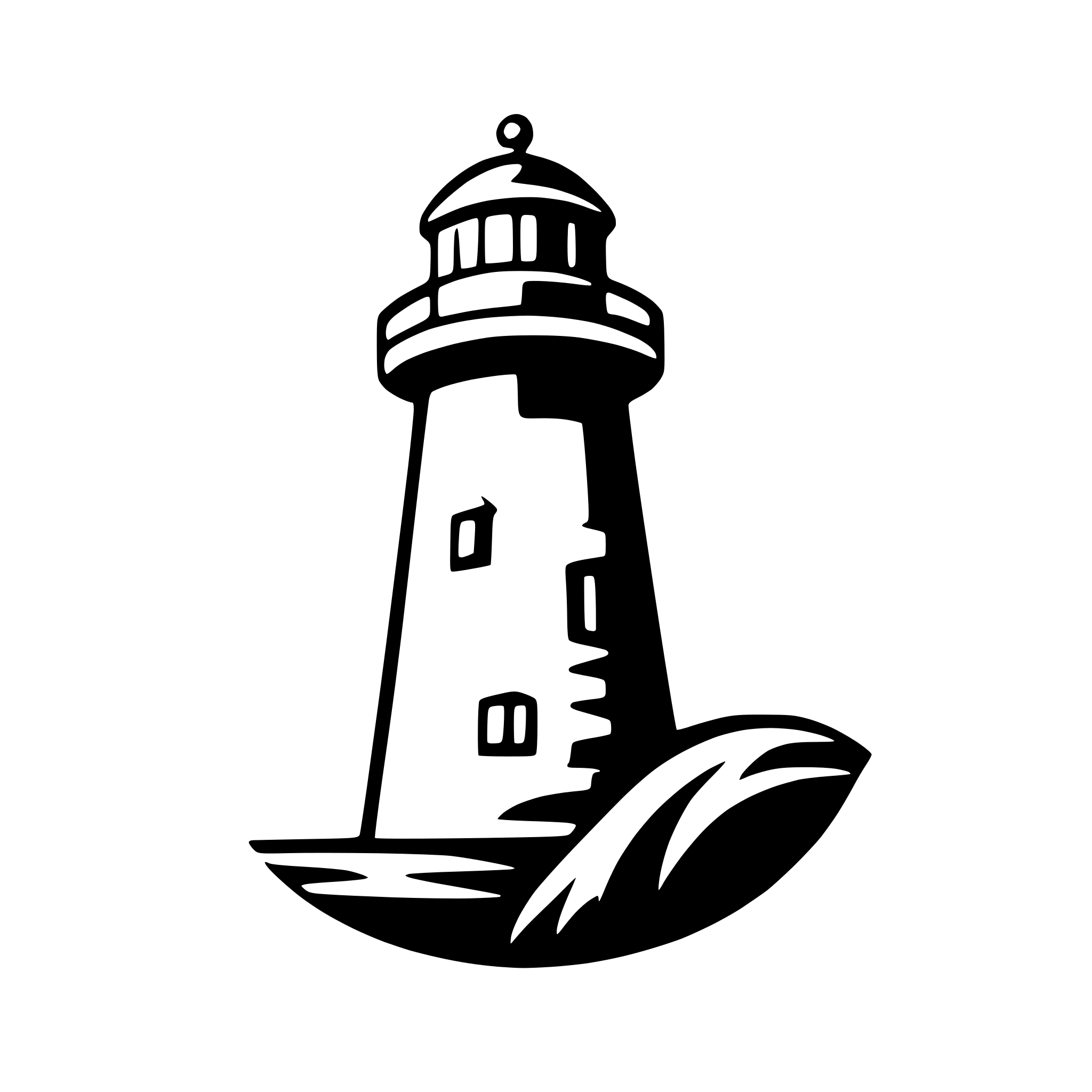 AI-generated SVG of 'simple lighthouse with beams'