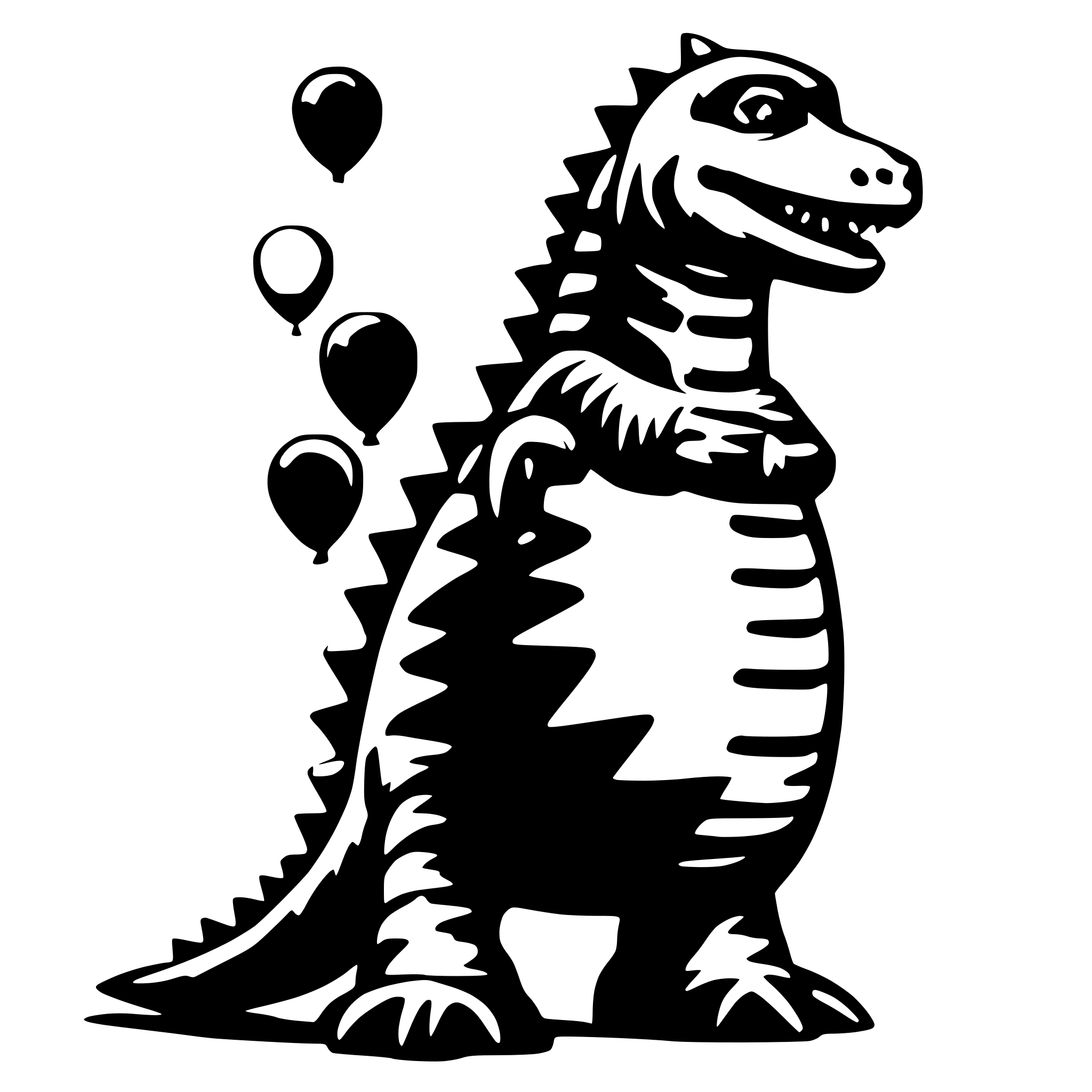 AI-generated SVG of a balloon animal godzilla