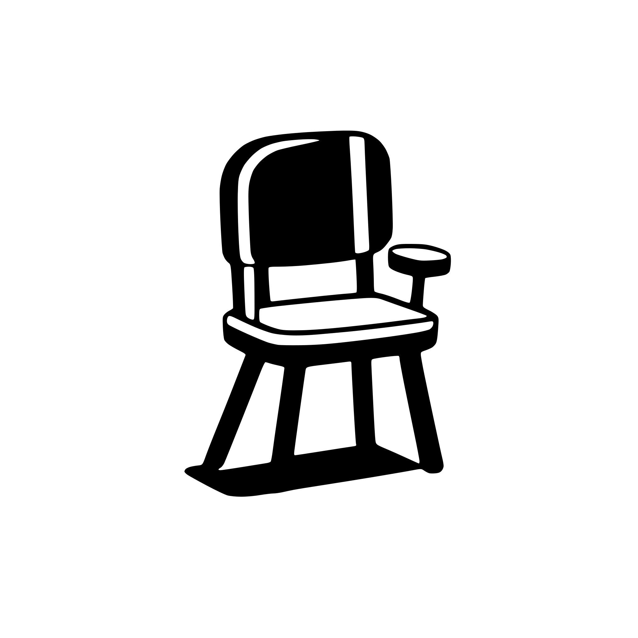 AI-generated SVG of a Create a monochrome logo depciting a chair. my company is called Isu