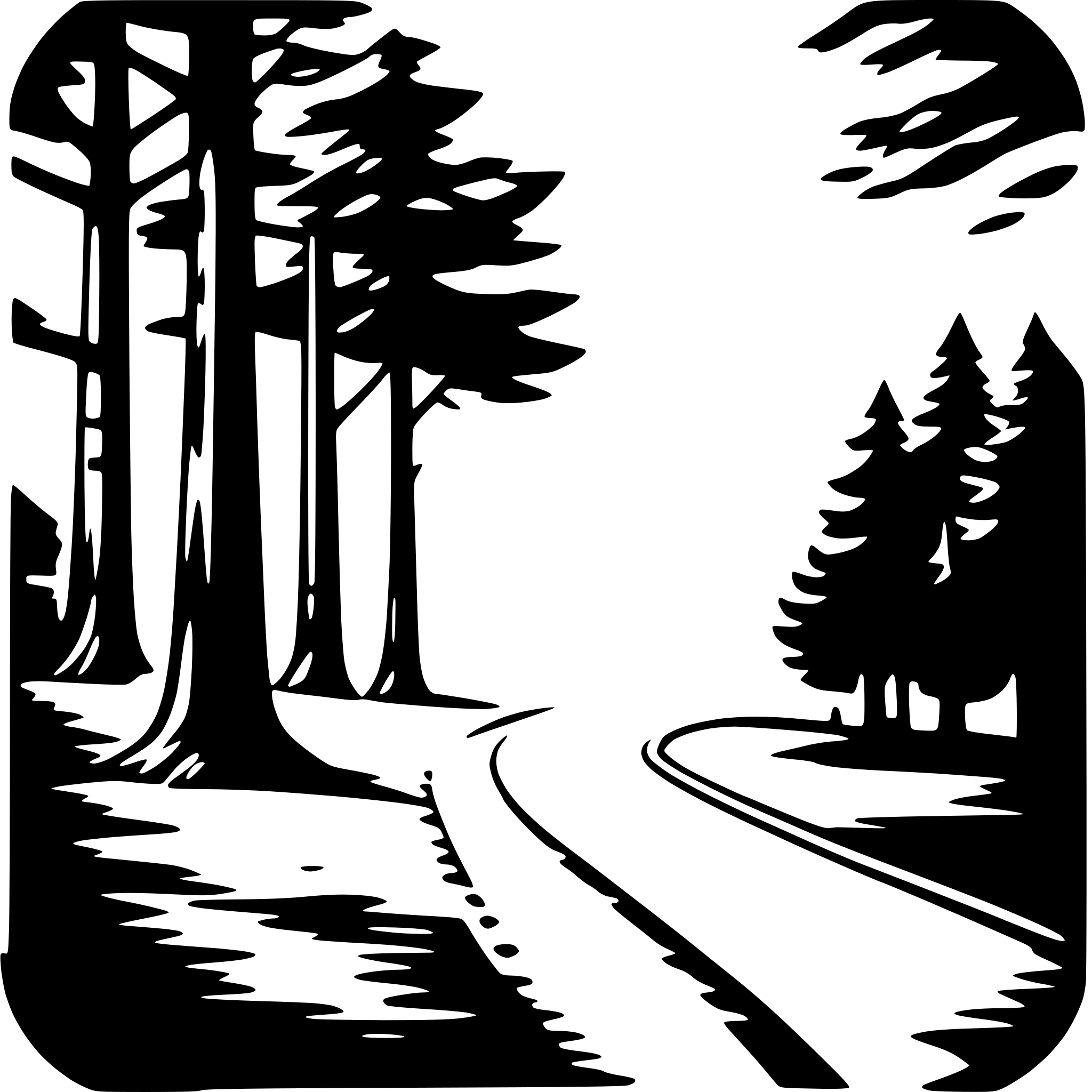 AI-generated SVG of a forest getaway