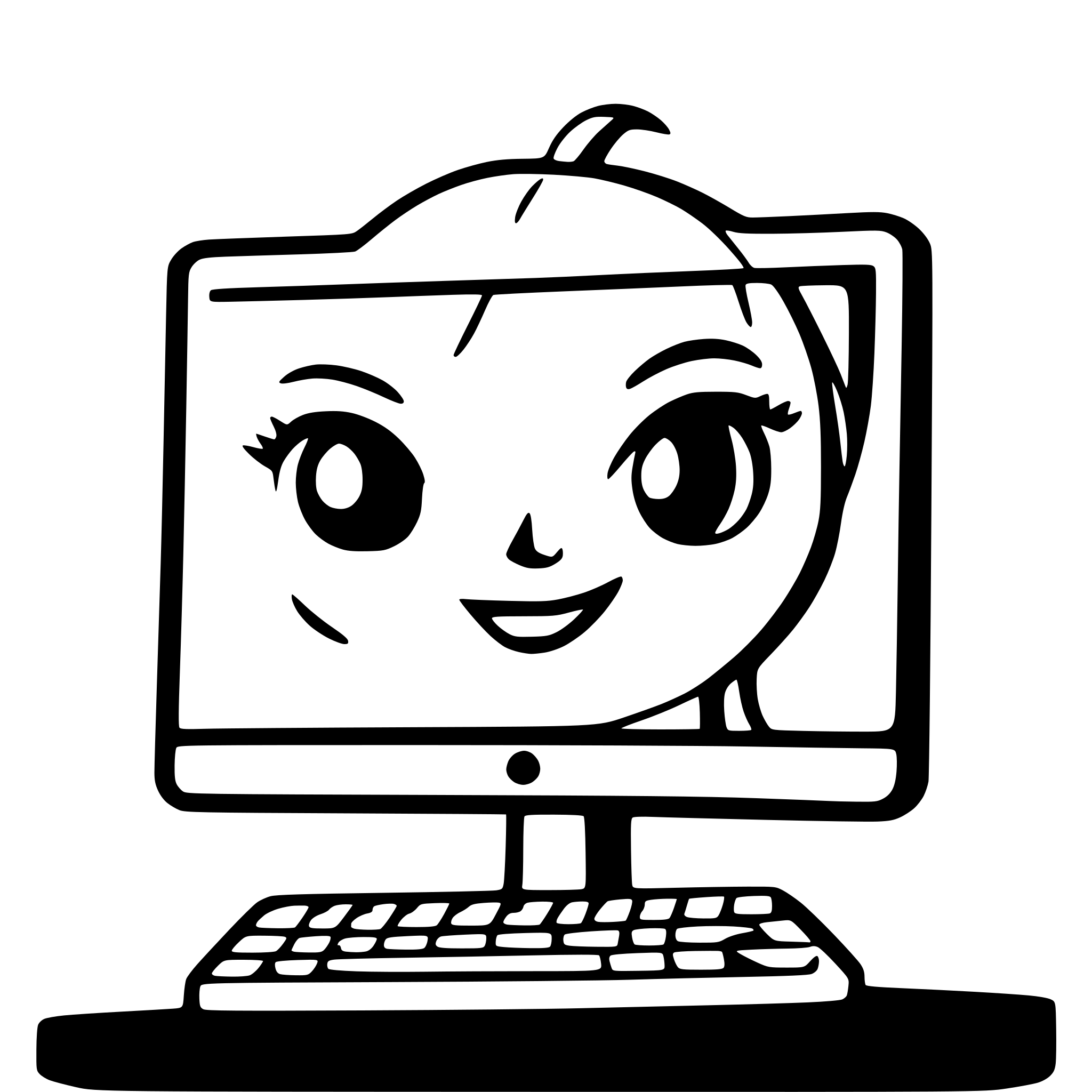 AI-generated SVG of a a cute computer screen with facial expressions drawn with single lines AI-generated SVG of a a cute computer screen with facial expressions drawn with single lines