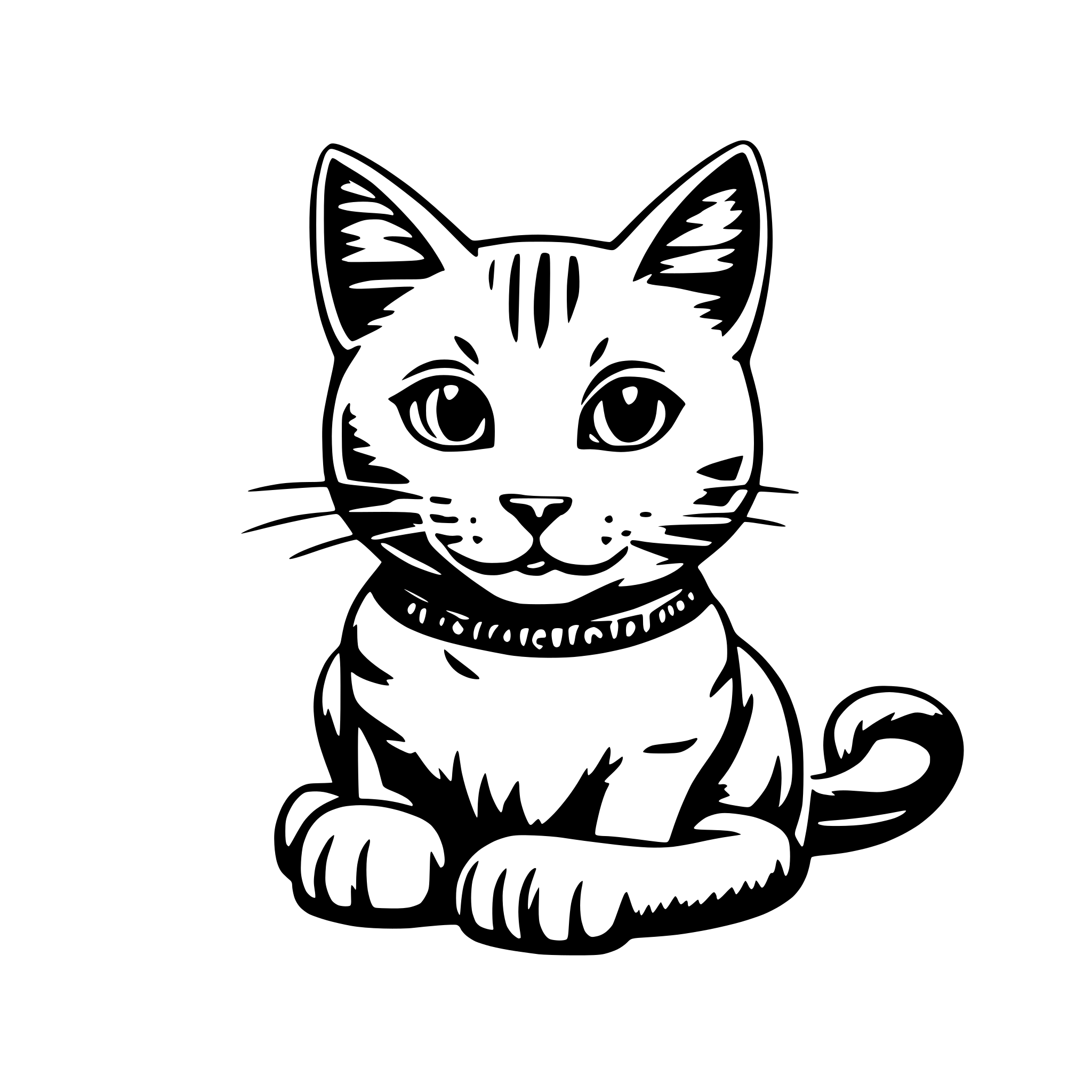 AI-generated SVG of a cat for coloring page