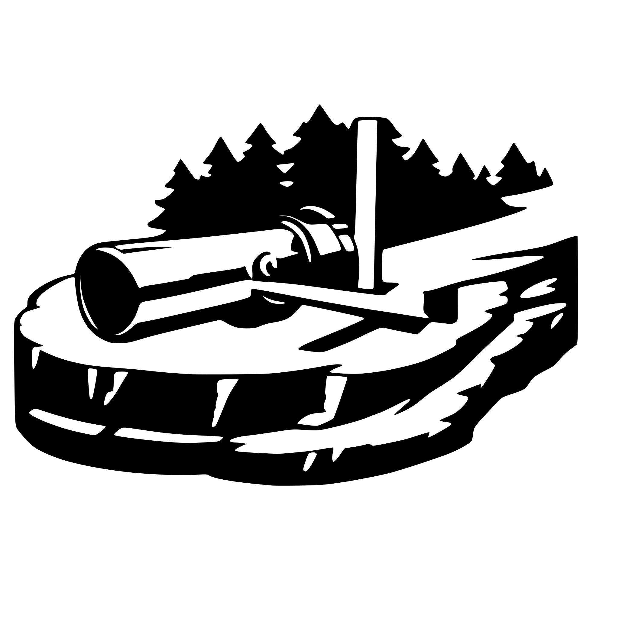 AI-generated SVG of 'wood saw cutting a tree'